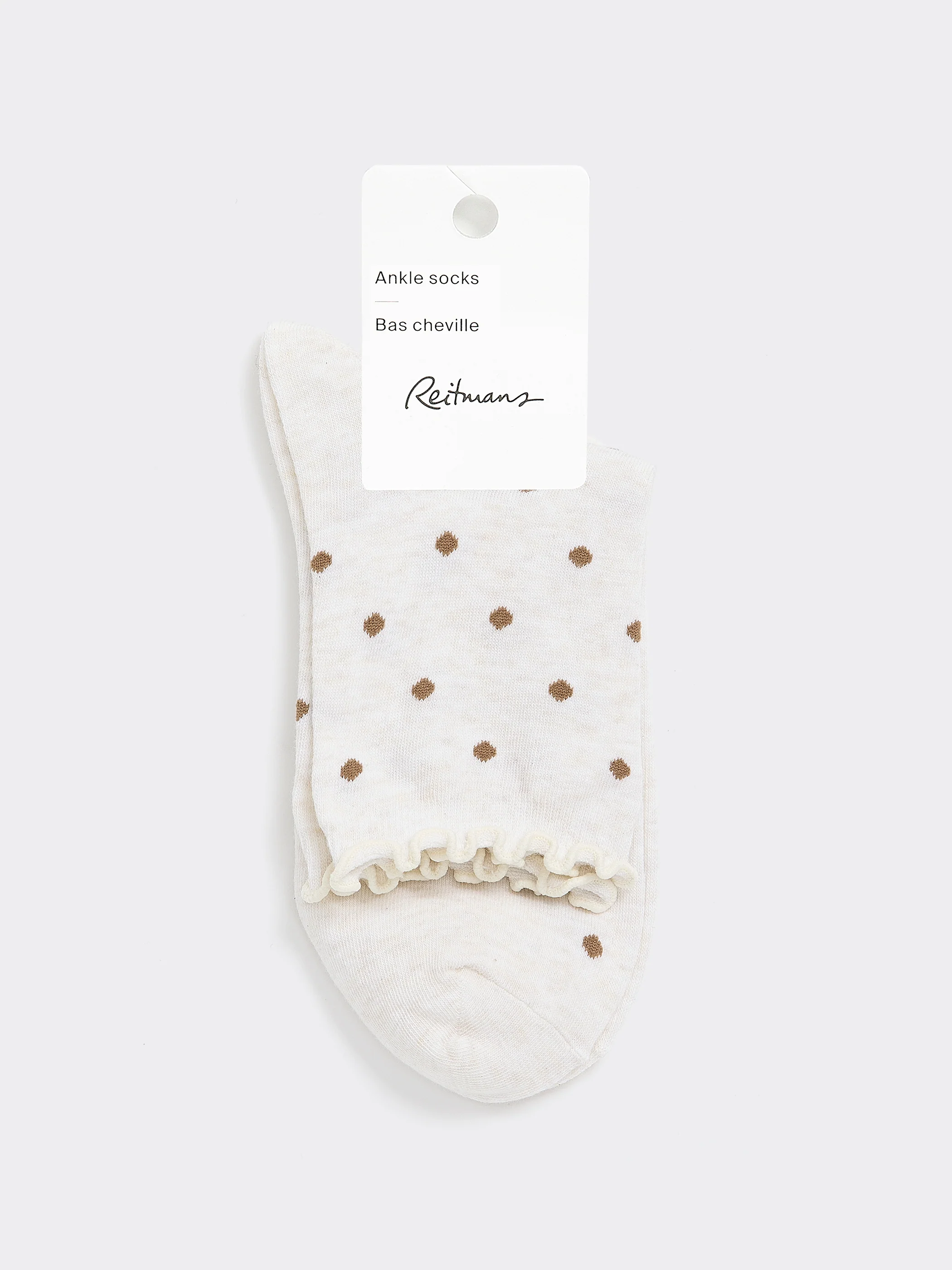 Dotted Anklet Socks with Ruffled Hems - Image 5