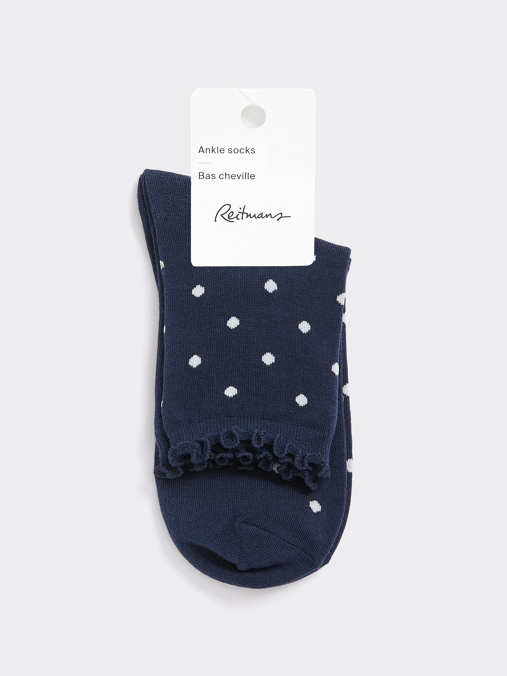 Dotted Anklet Socks with Ruffled Hems - Image 8