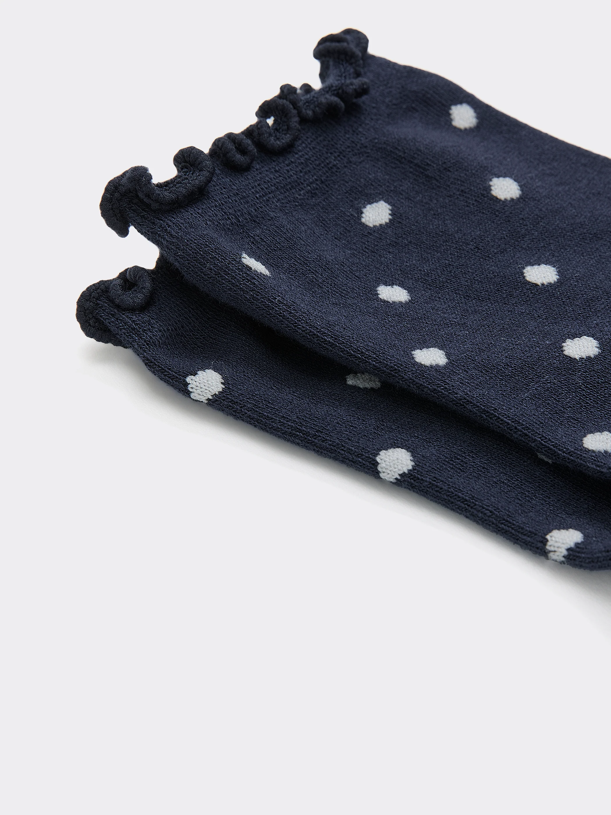 Dotted Anklet Socks with Ruffled Hems - Image 9