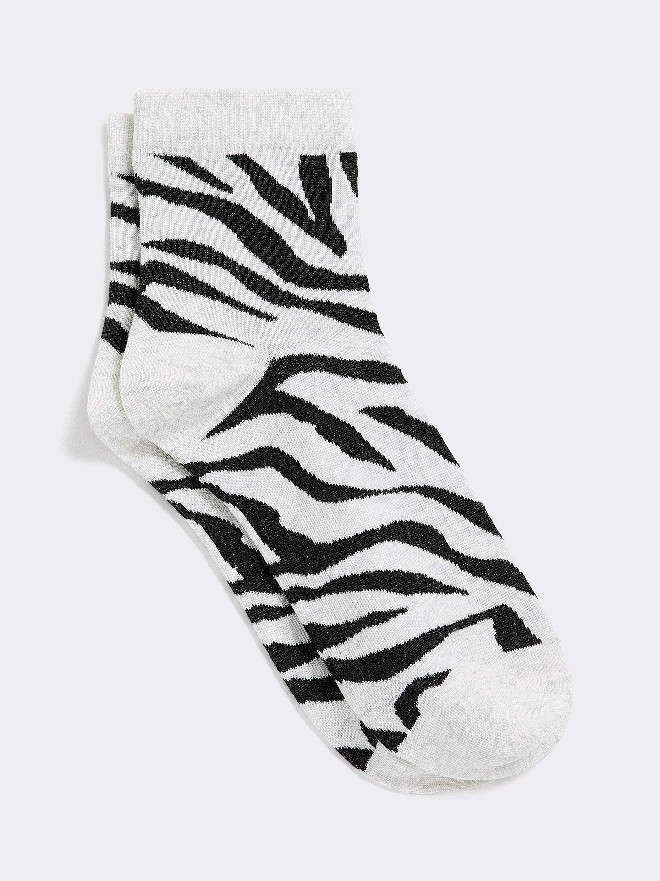 Anklet Socks with Zebra Print - Image 4