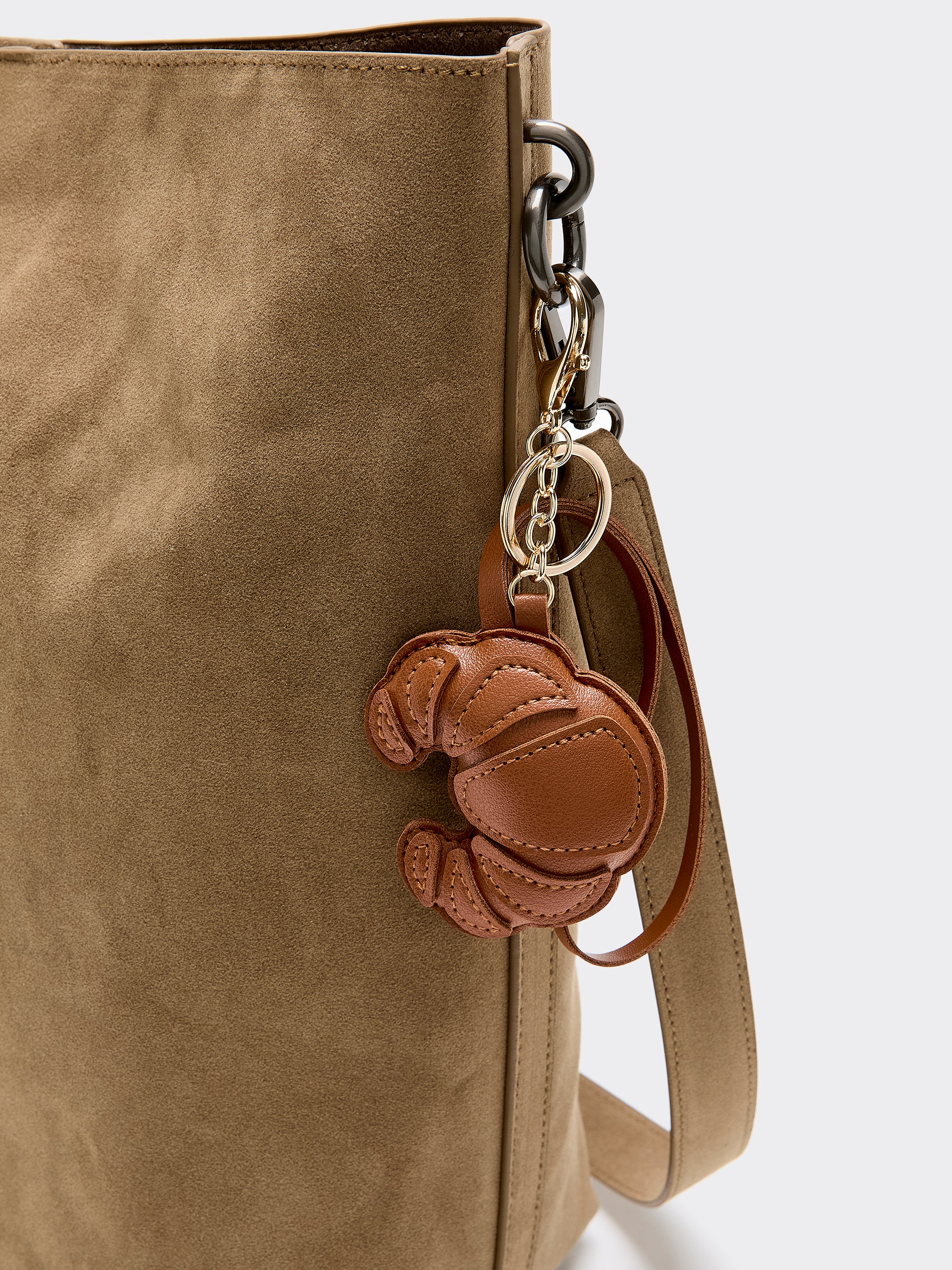 Faux Leather Croissant Bag Charm - Image 3