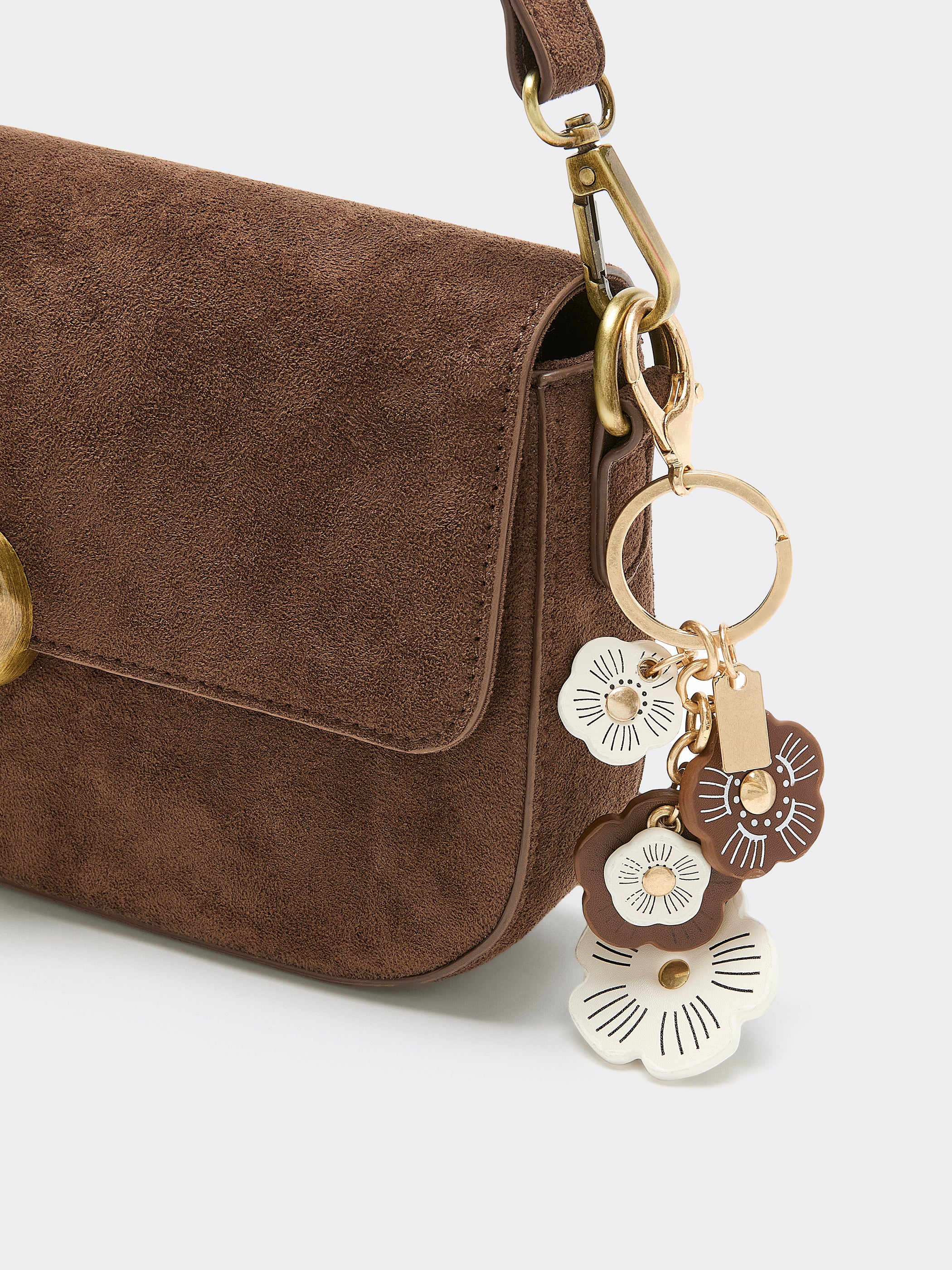 Faux Leather Flower Bag Charm - Image 3