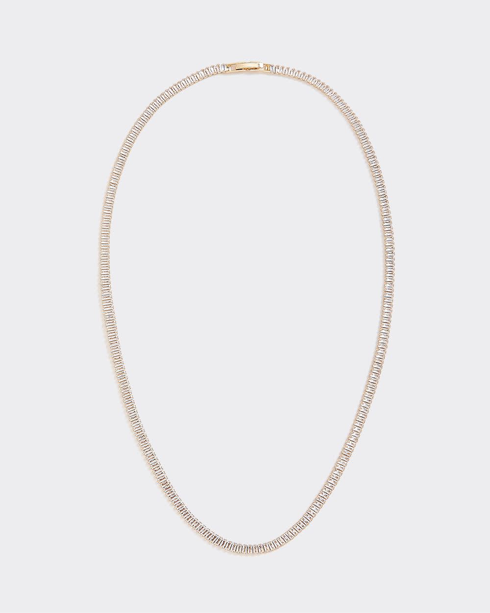 Baguette Short Necklace with Glass Stones - Image 2