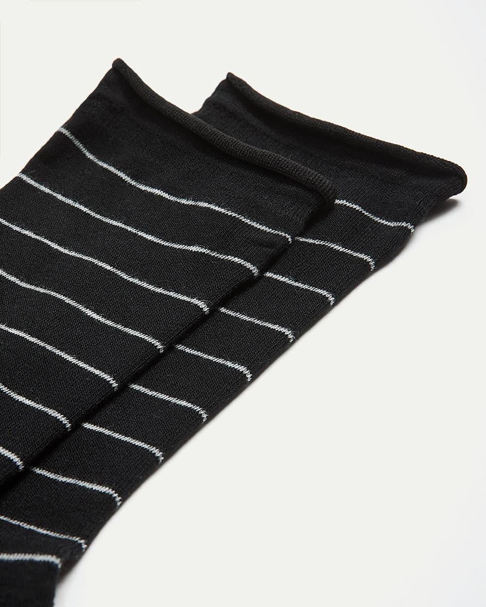 Bamboo Viscose Crew Socks with Stripes - Image 3