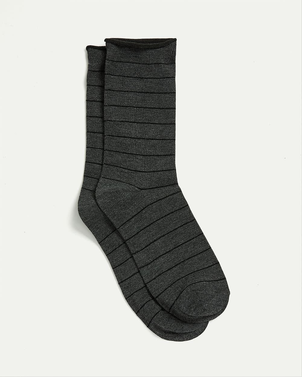 Bamboo Viscose Crew Socks with Stripes - Image 4
