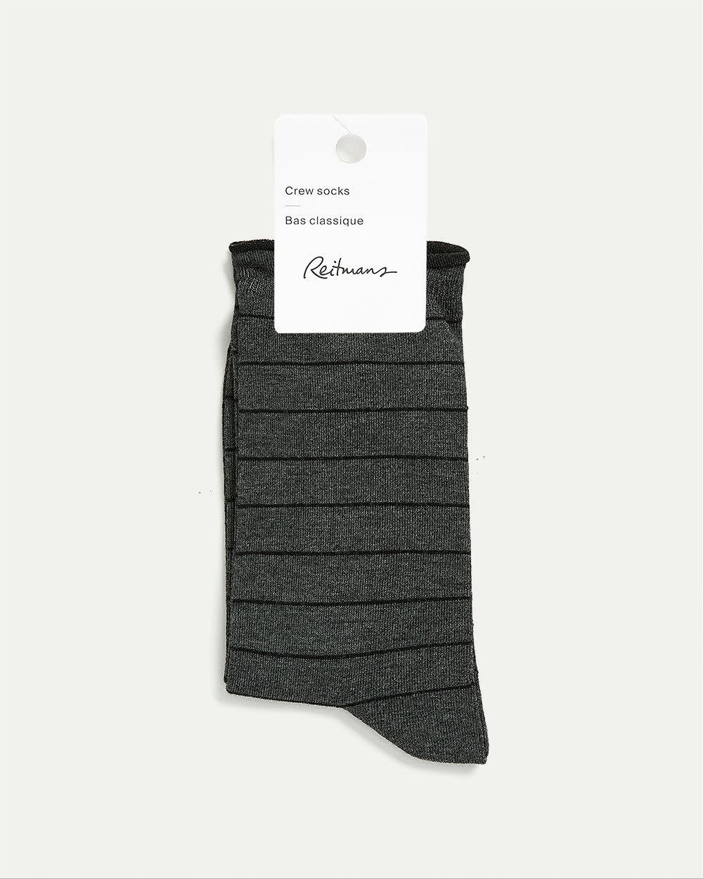 Bamboo Viscose Crew Socks with Stripes - Image 5