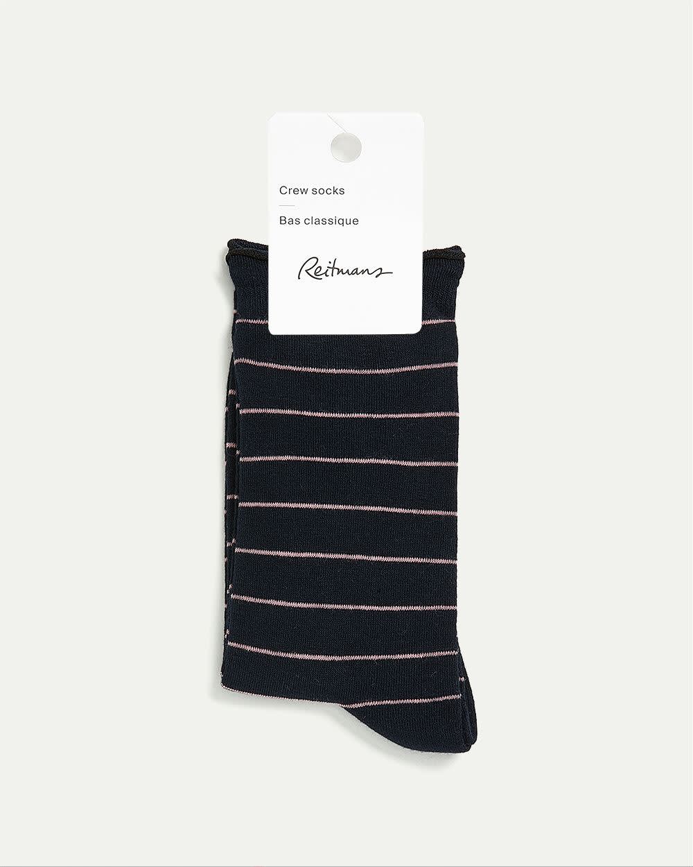Bamboo Viscose Crew Socks with Stripes - Image 8