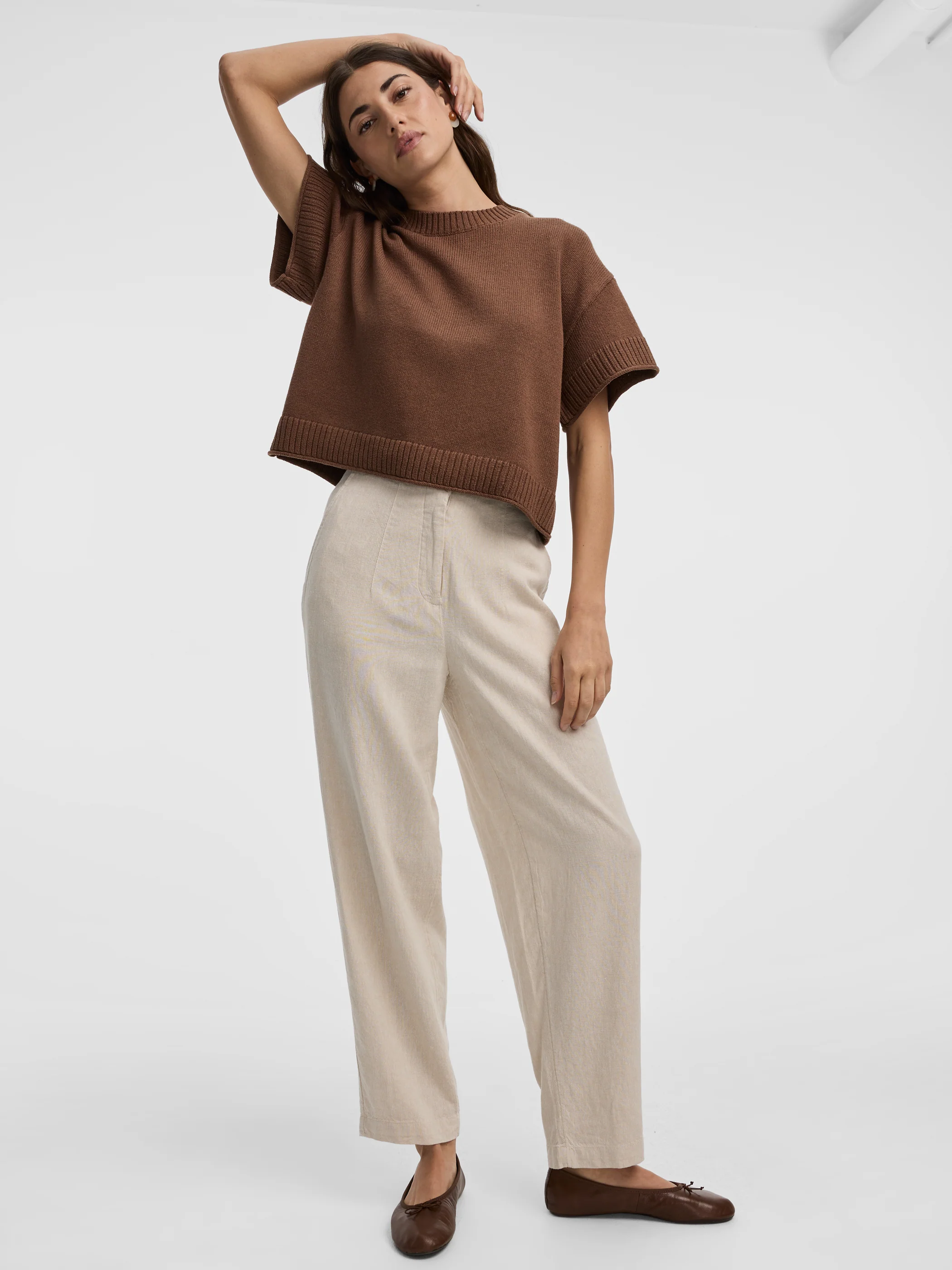 Linen Blend Barrel Pant - Image 5