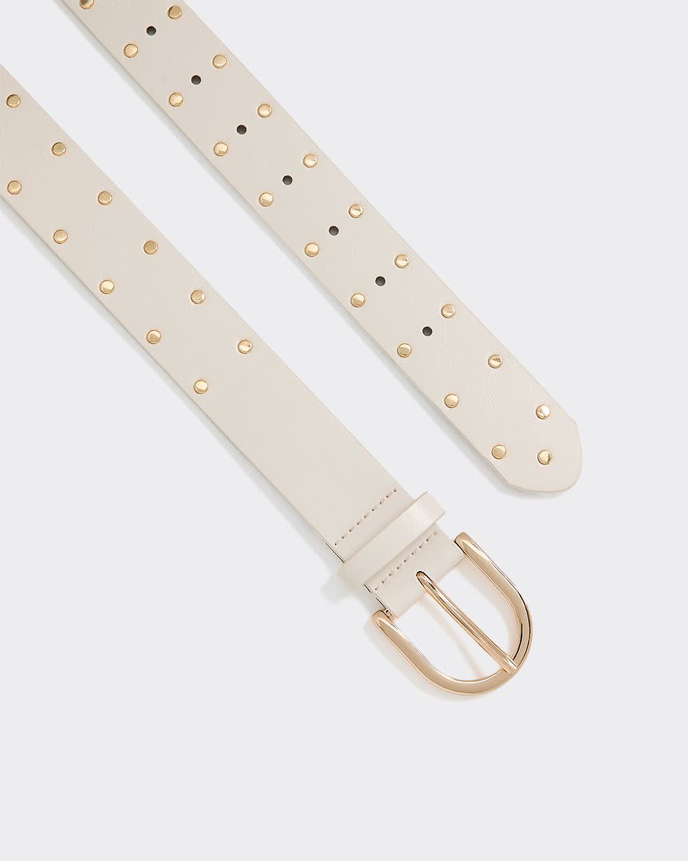 Faux Leather Belt with Studs - Image 3