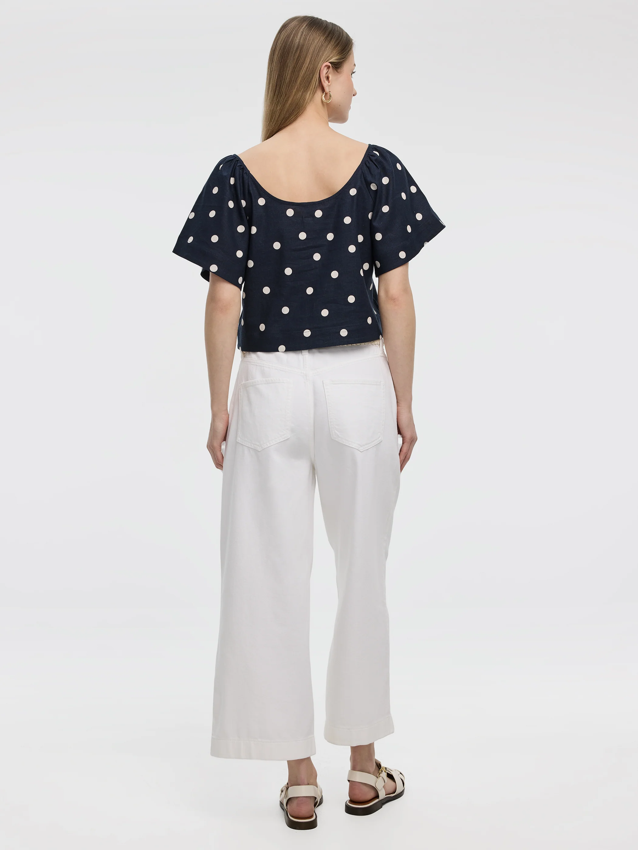 Scoop-Neck Blouse with Flutter Sleeves - Image 7