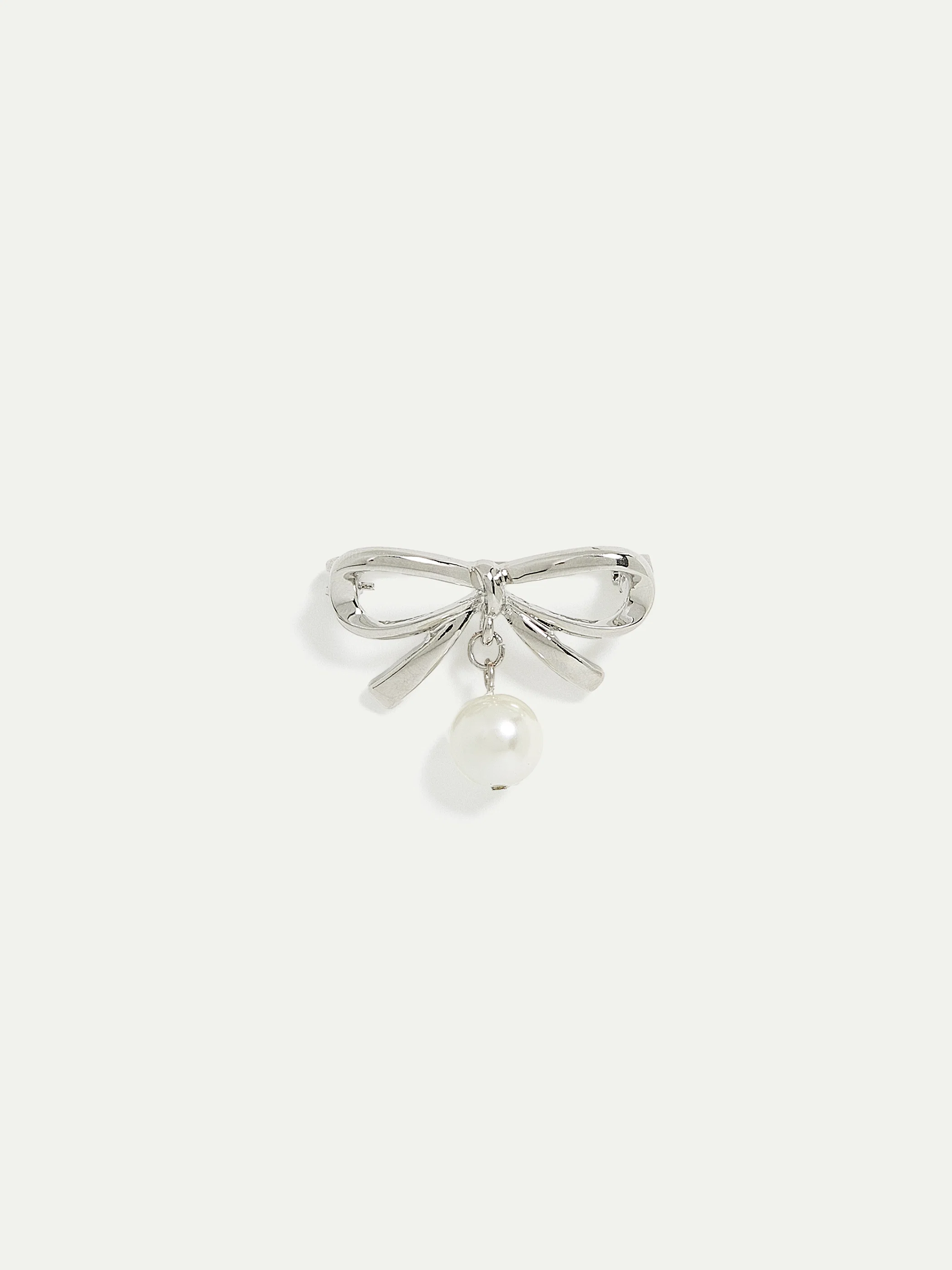 Bow Brooch with Pearl - Image 3