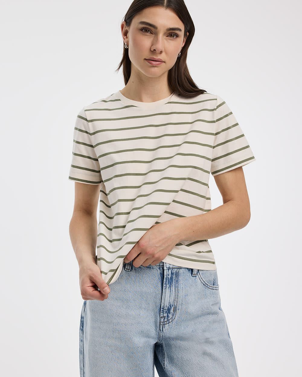Boyfriend Crew-Neck Striped T-Shirt - R Essentials - Image 3