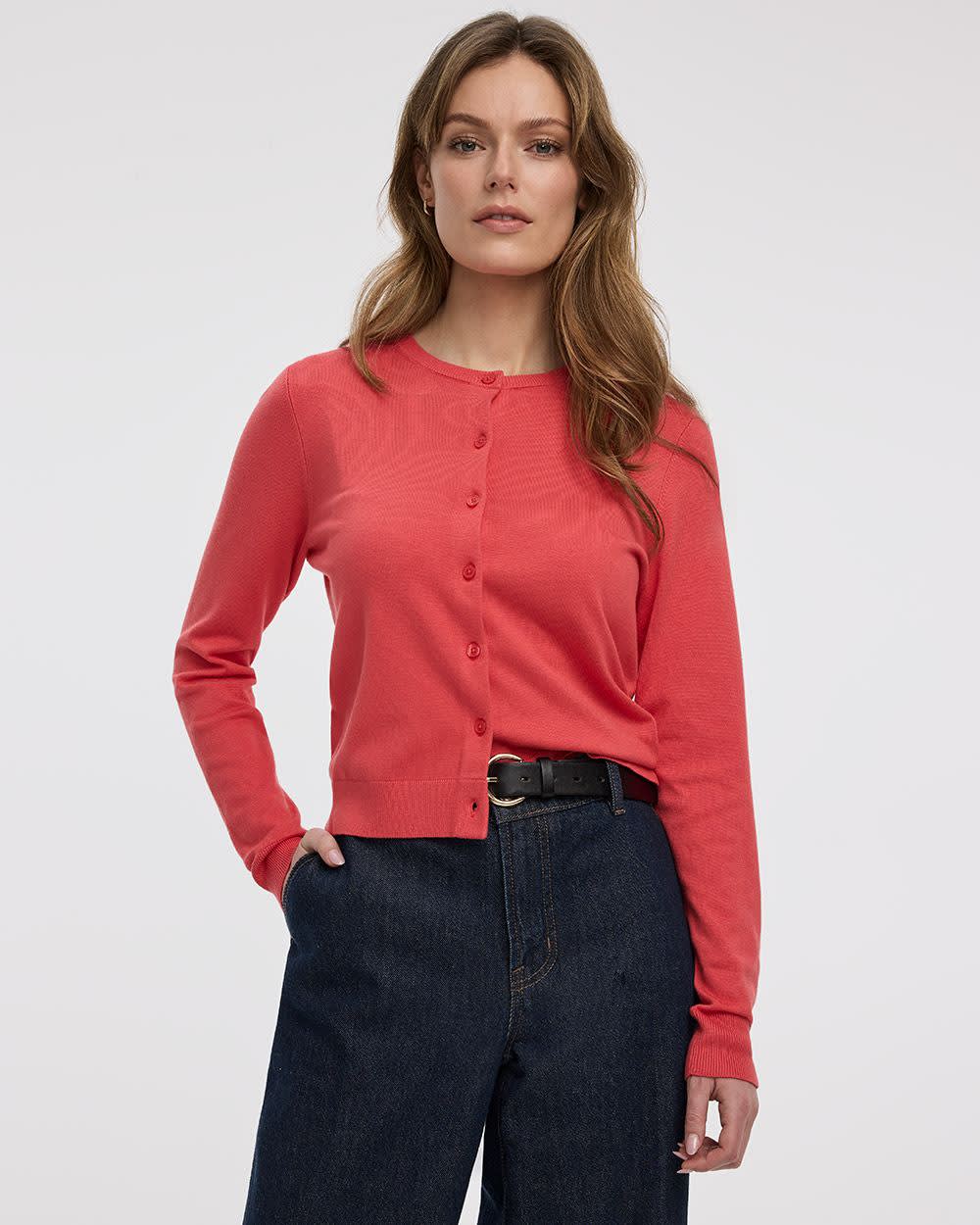 Crew-Neck Cardigan - R Essentials - Image 14