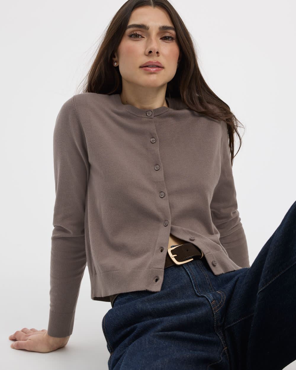 Crew-Neck Cardigan - R Essentials - Image 29