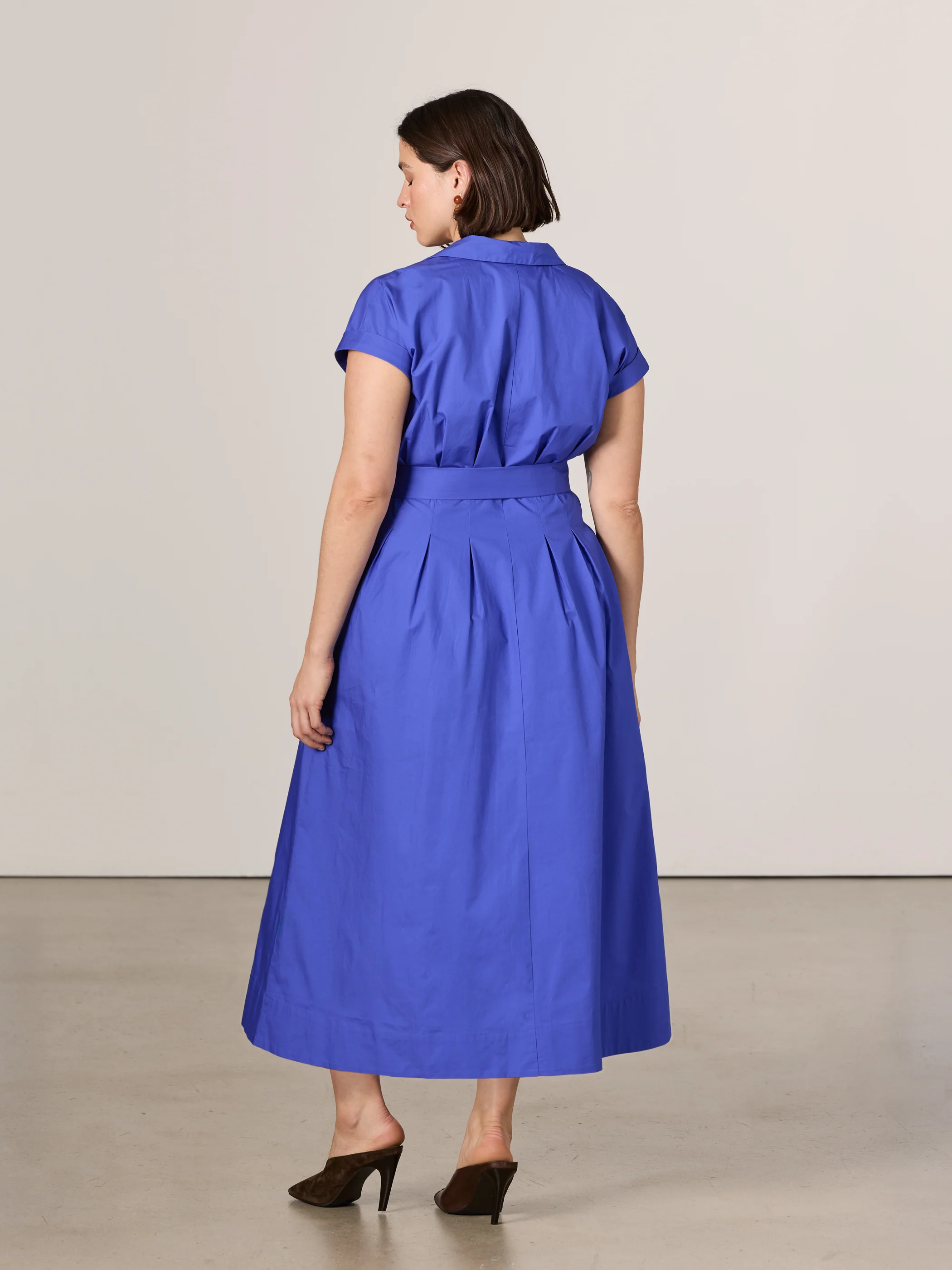 Cap-Sleeve Belted Shirtdress - Image 3