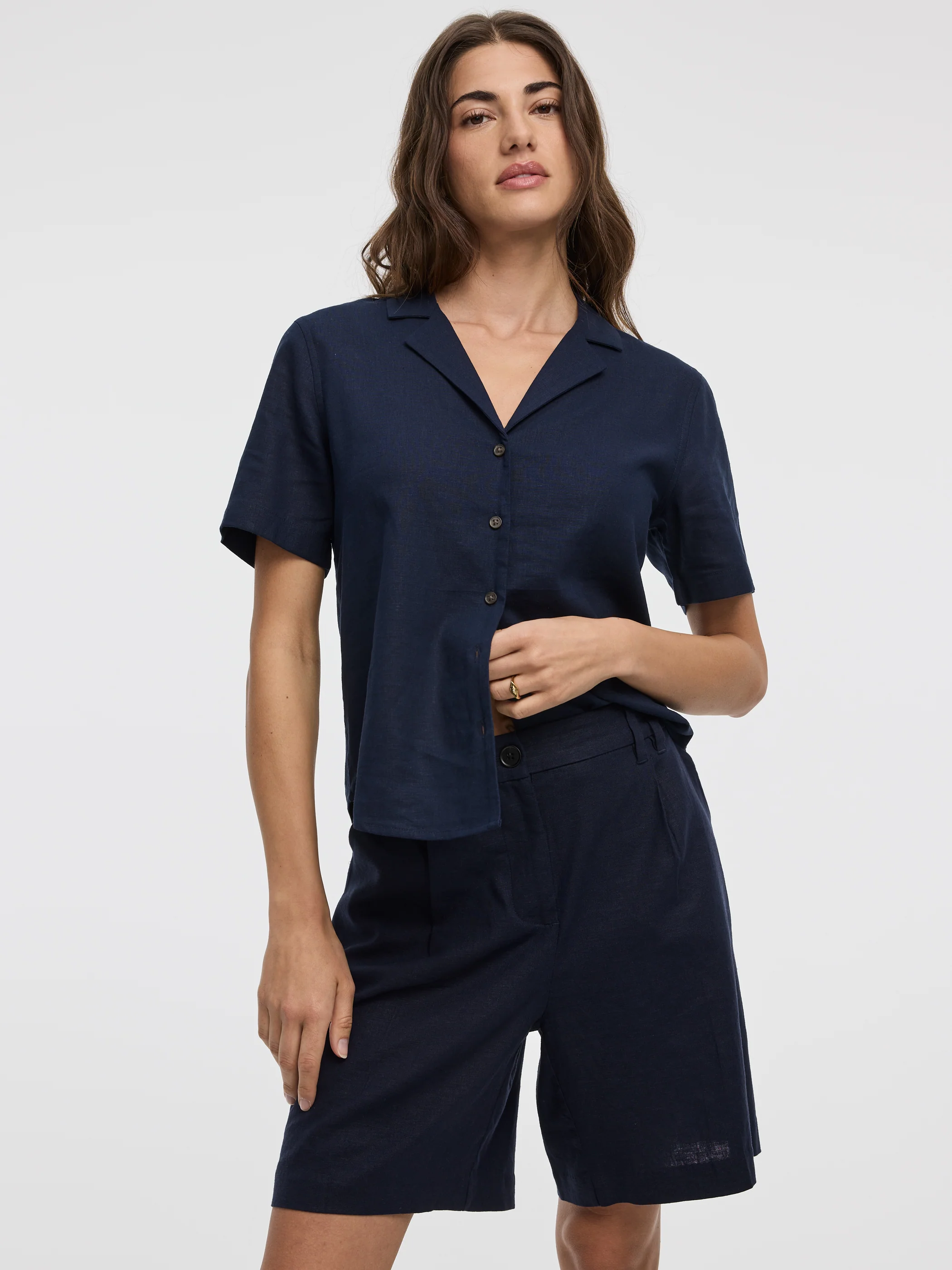 Linen-Blend High-Rise Bermuda - Image 4