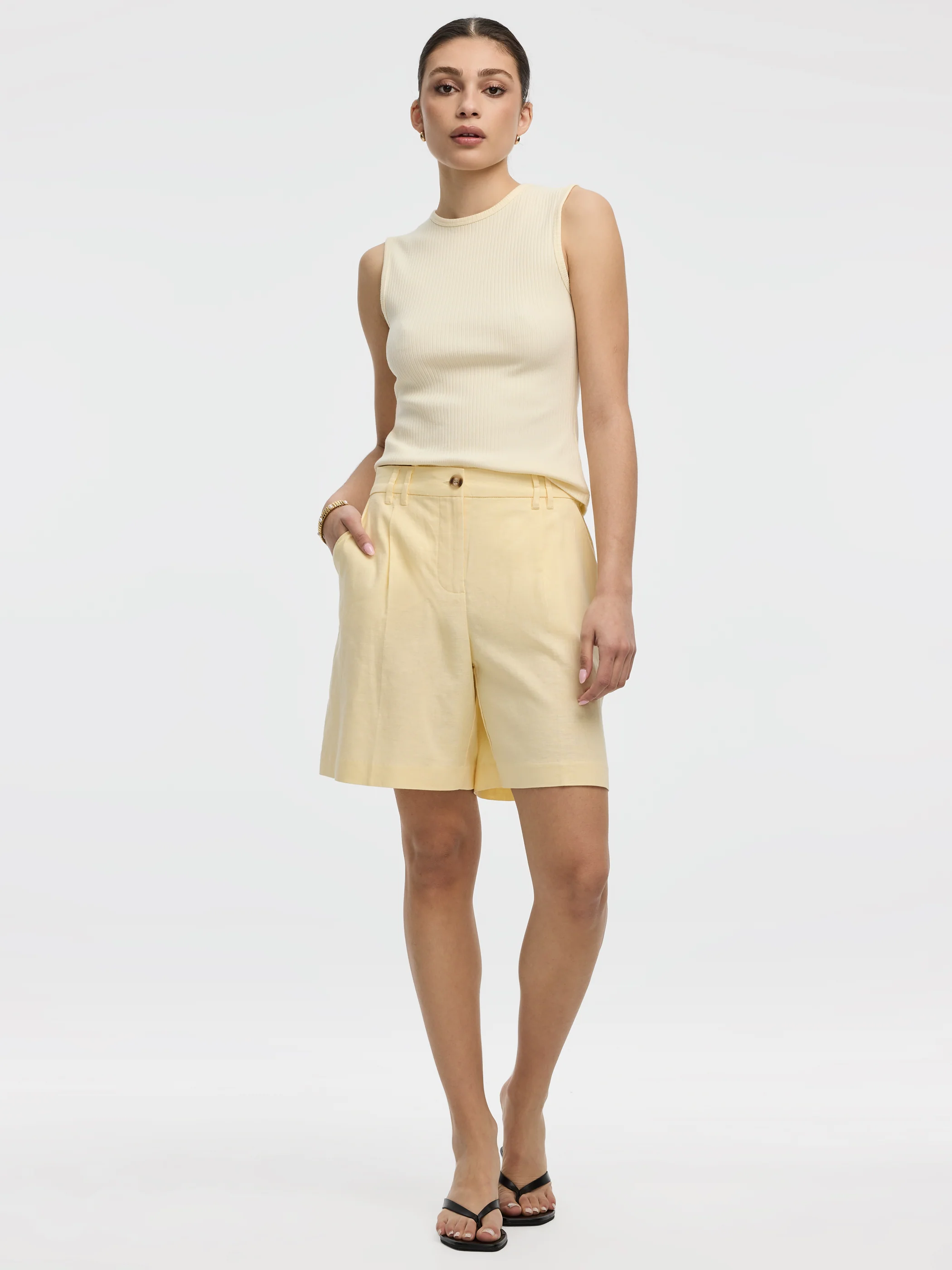 Linen-Blend High-Rise Bermuda - Image 5