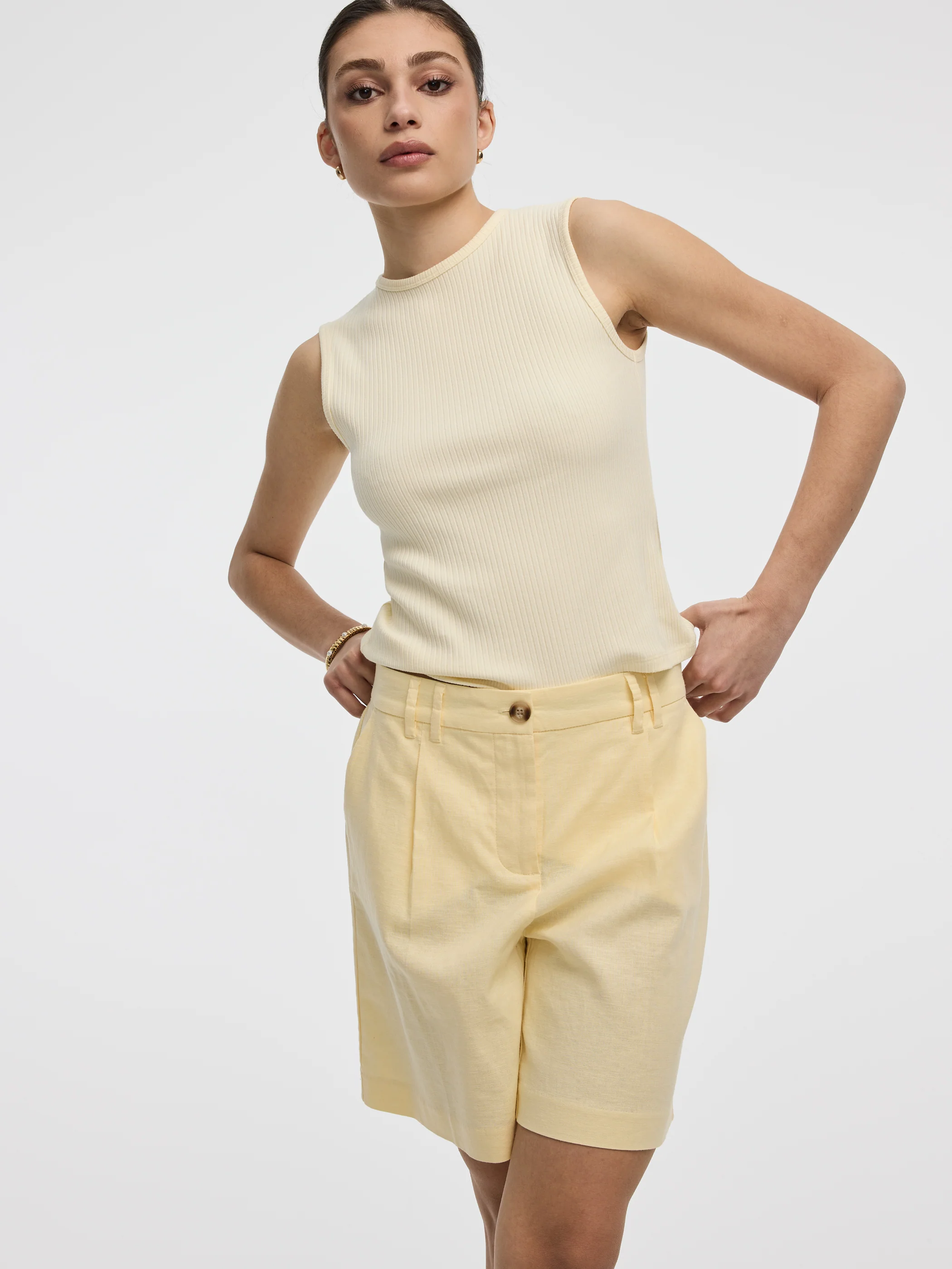 Linen-Blend High-Rise Bermuda - Image 8