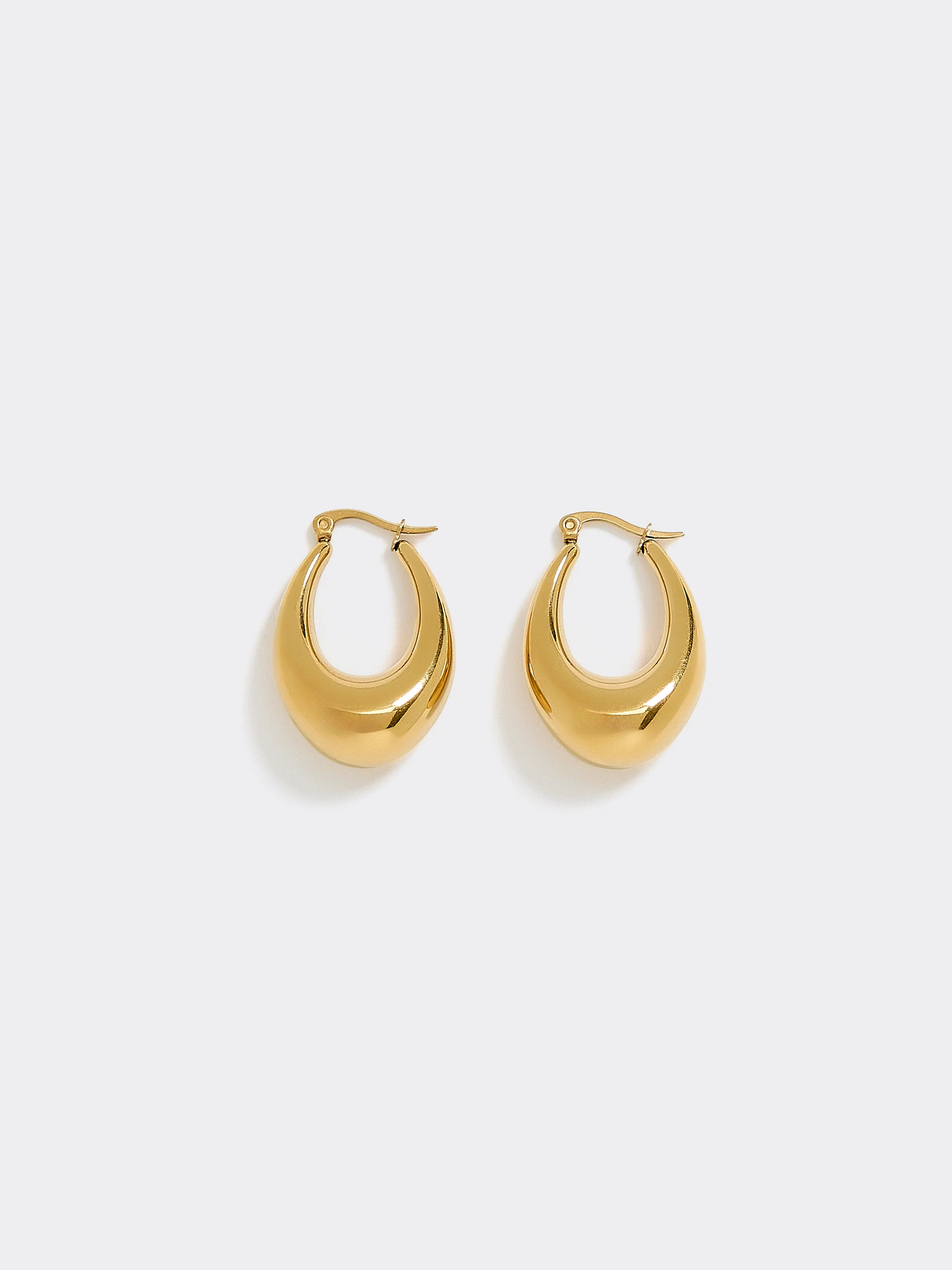 Stainless Steel Chunky Oval Hoops - Image 2
