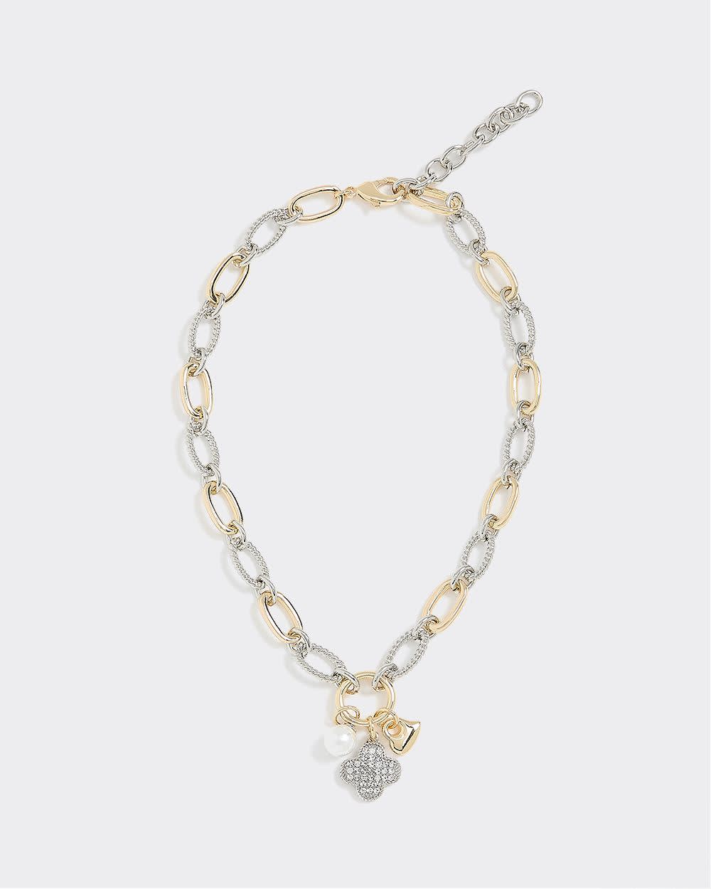 Two-Tone Chunky Link Chain Necklace - Image 2