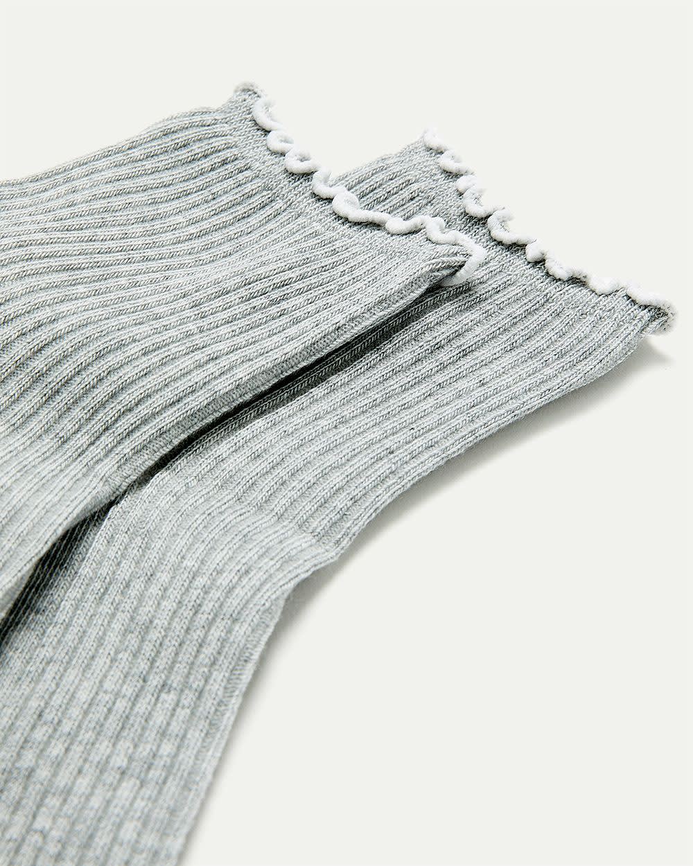 Cotton Anklet Socks with Ruffled Hems - Image 12