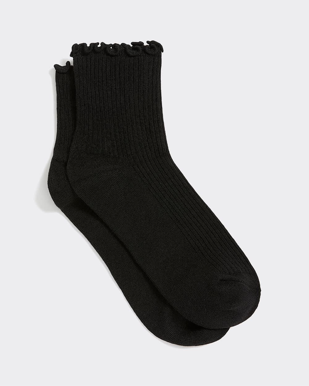 Cotton Anklet Socks with Ruffled Hems - Image 4