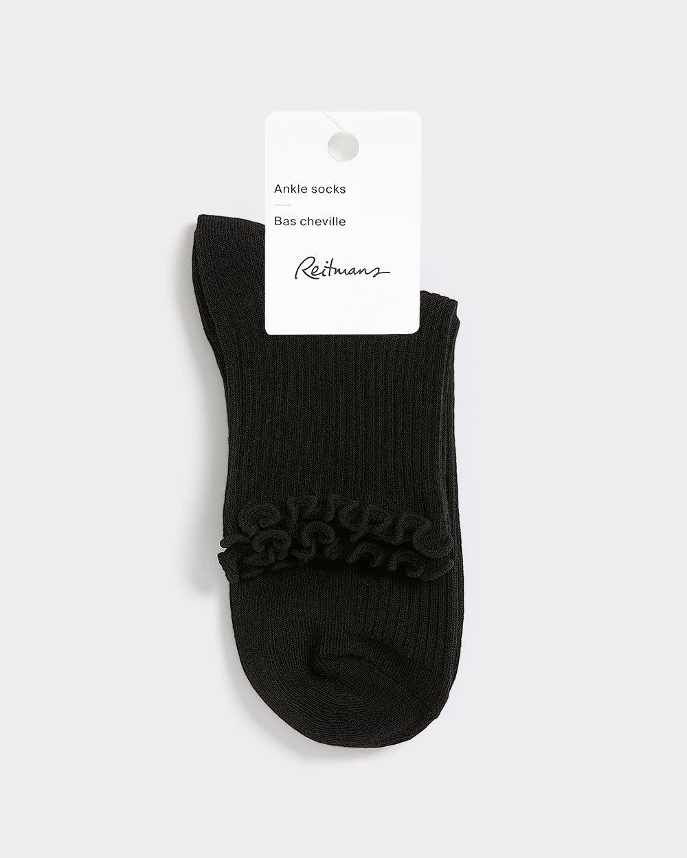 Cotton Anklet Socks with Ruffled Hems - Image 5