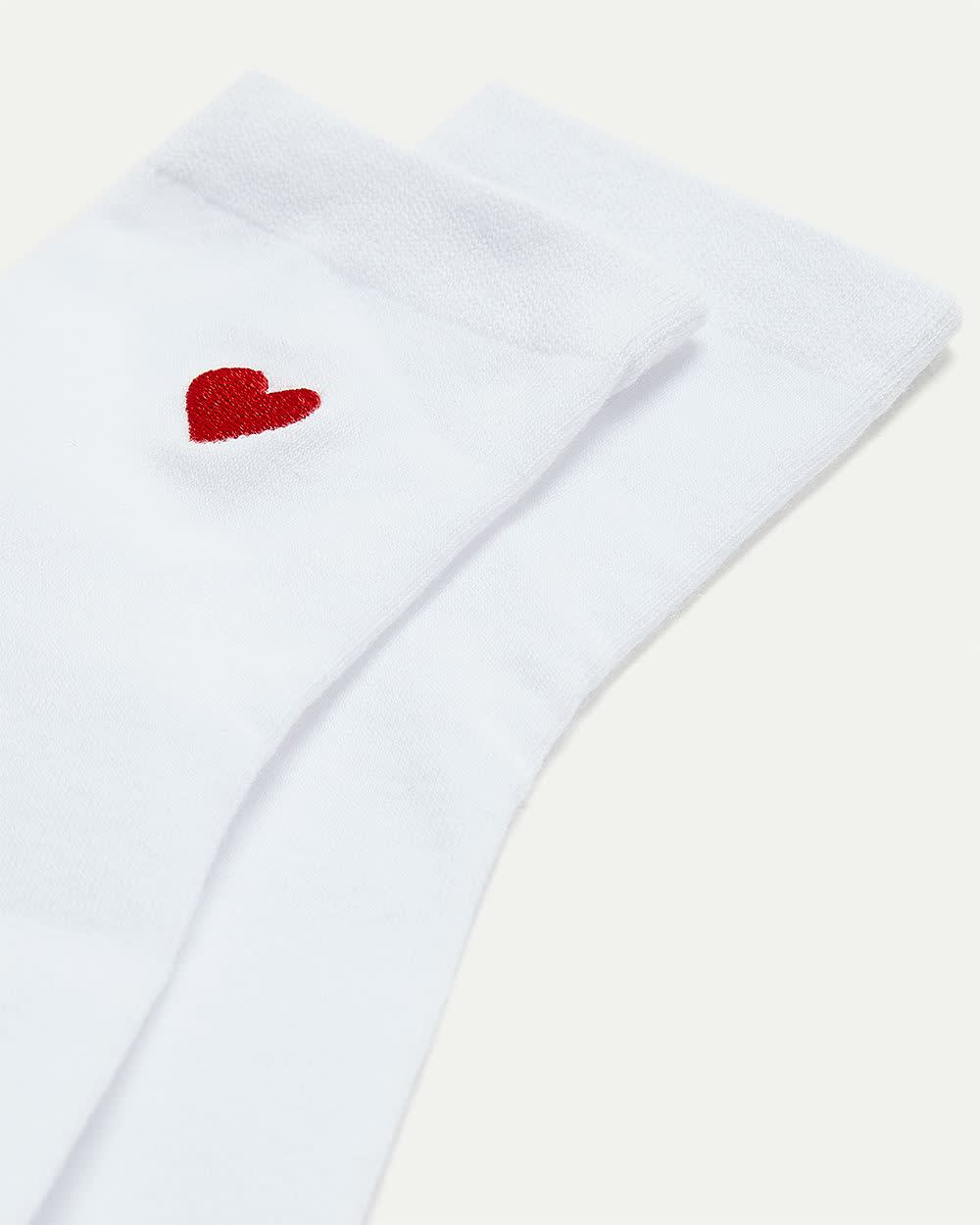Cotton Crew Socks with Heart - Image 6