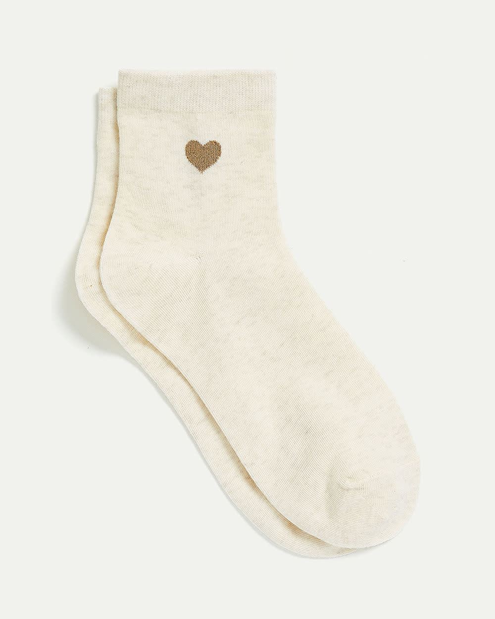 Cotton Crew Socks with Heart - Image 7