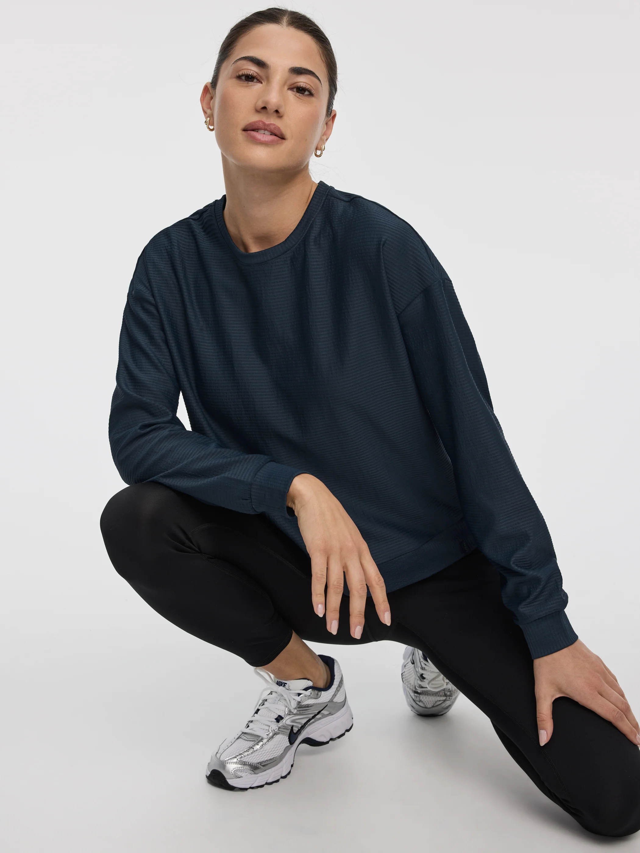 Crew-Neck Sweatshirt with Side Zippers - Hyba - Image 4