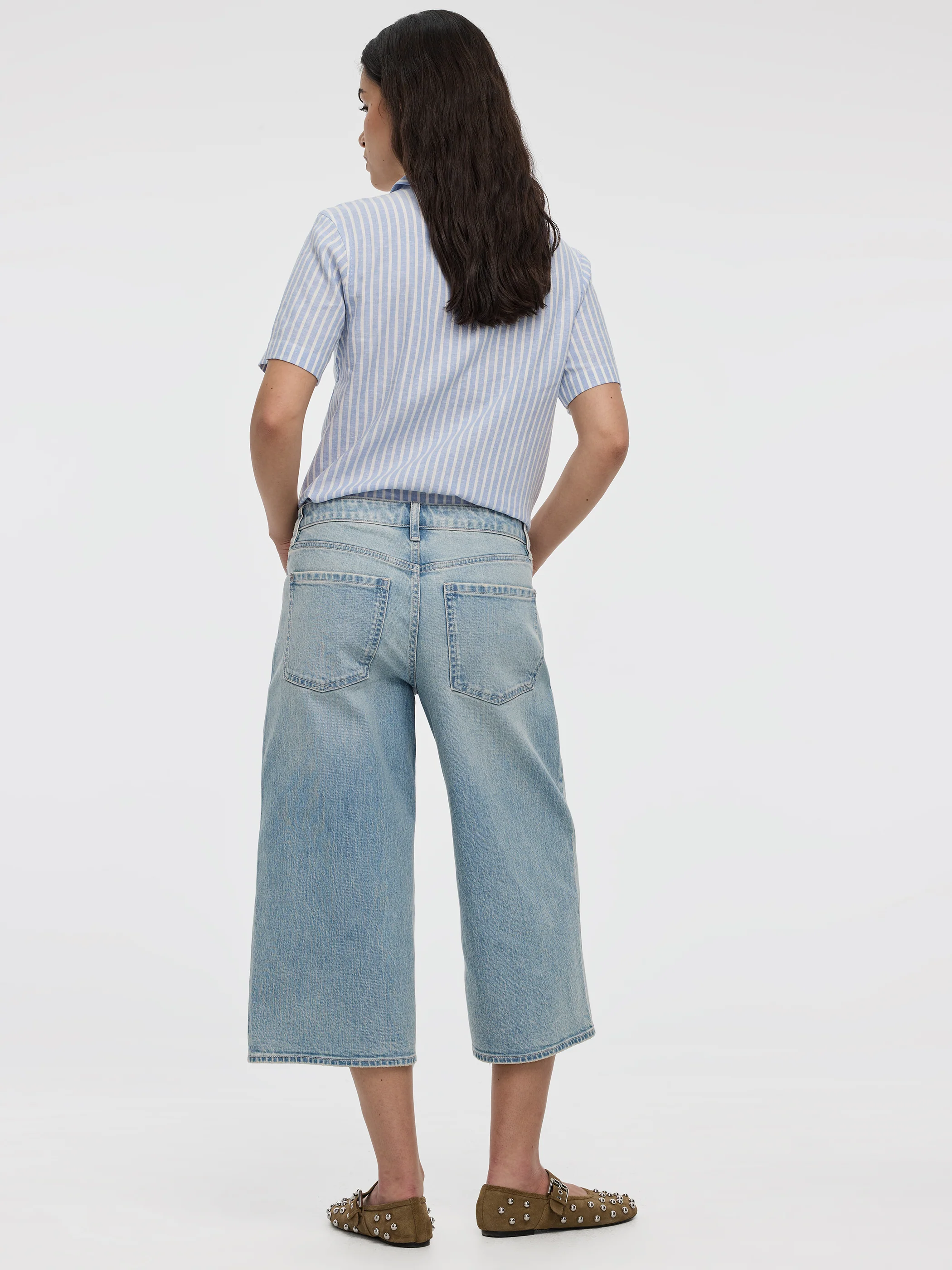 Wide-Leg Mid-Rise Capri Jean - Image 5