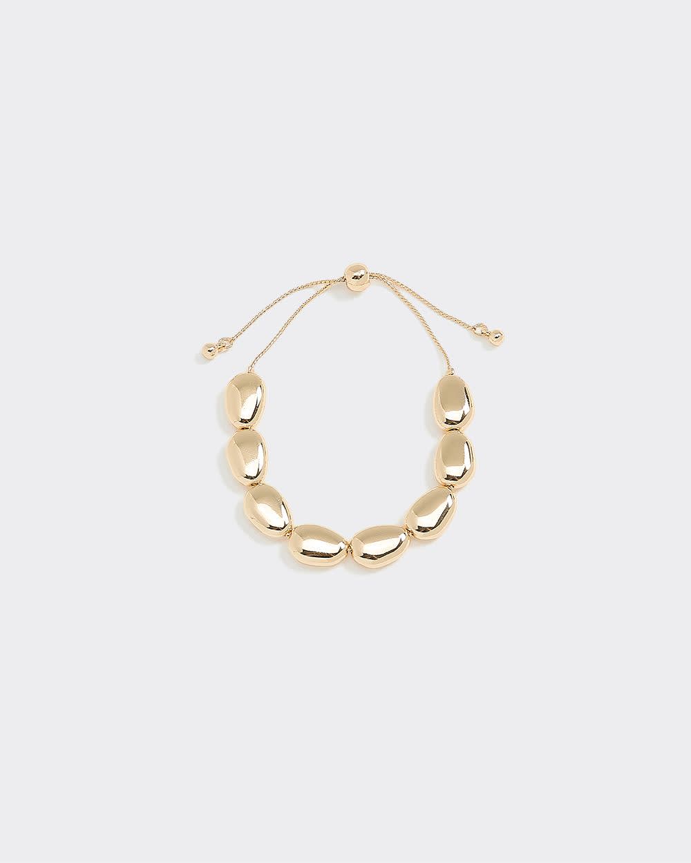Delicate Chain Bracelet with Pebbled Beads - Image 2