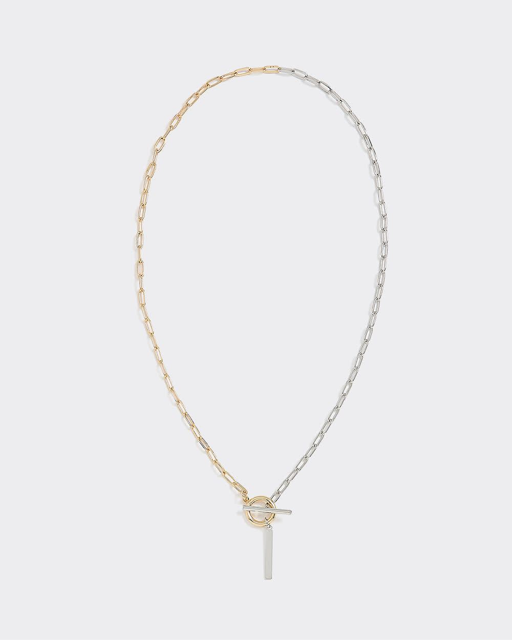 Short Two-Tone Link-Chain Necklace - Image 2