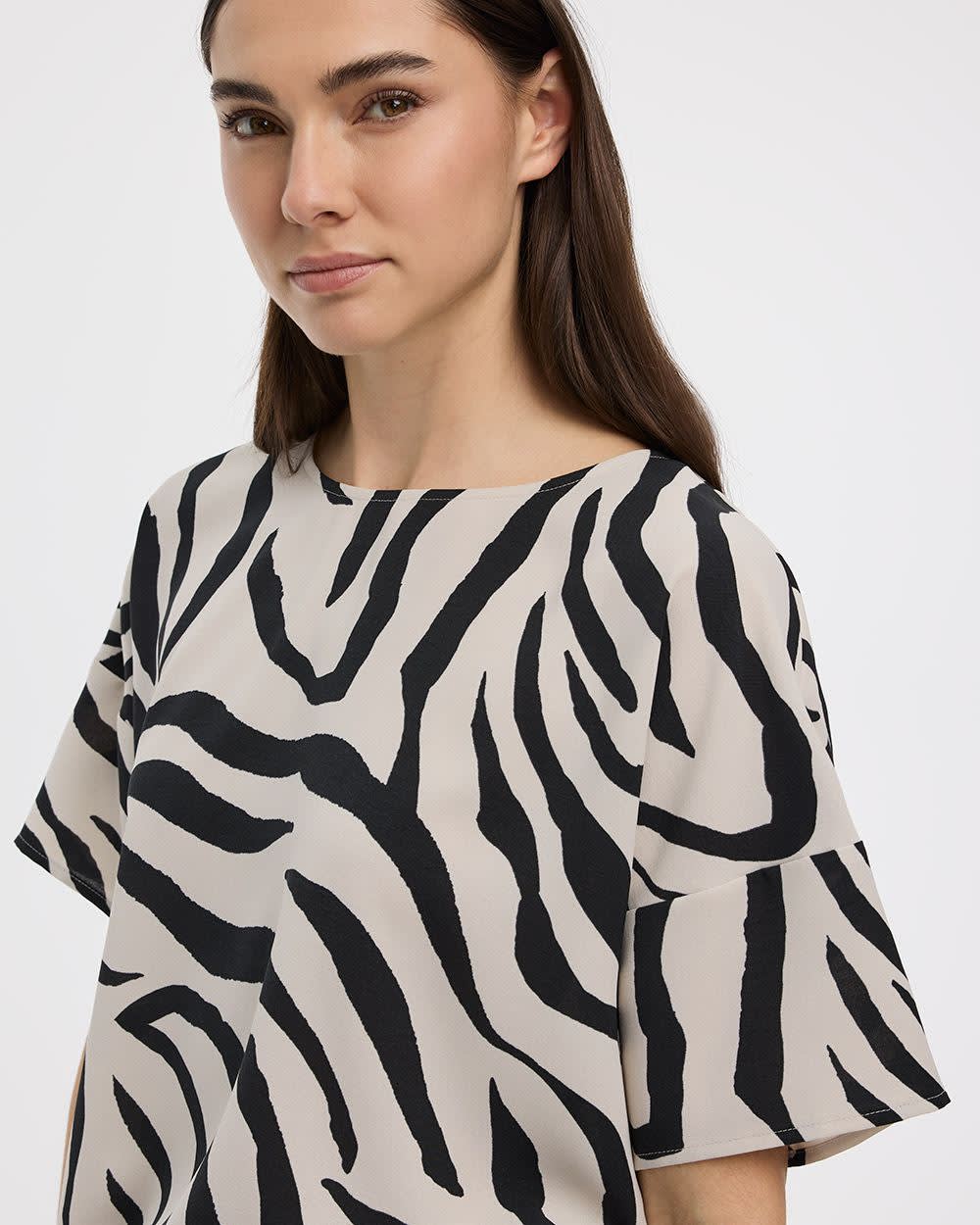Crew-Neck T-Shirt Blouse - Image 12
