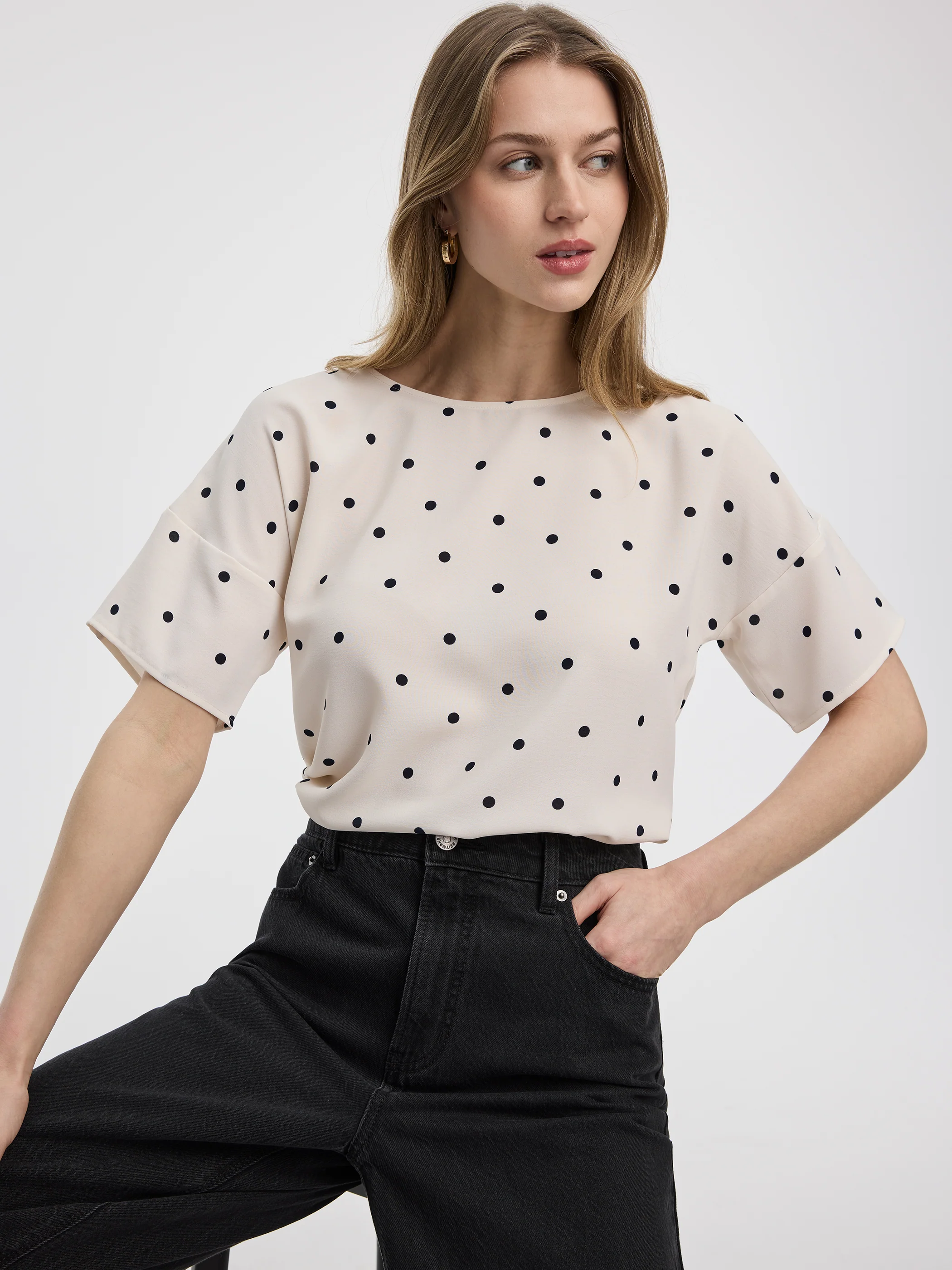 Crew-Neck T-Shirt Blouse - Image 16
