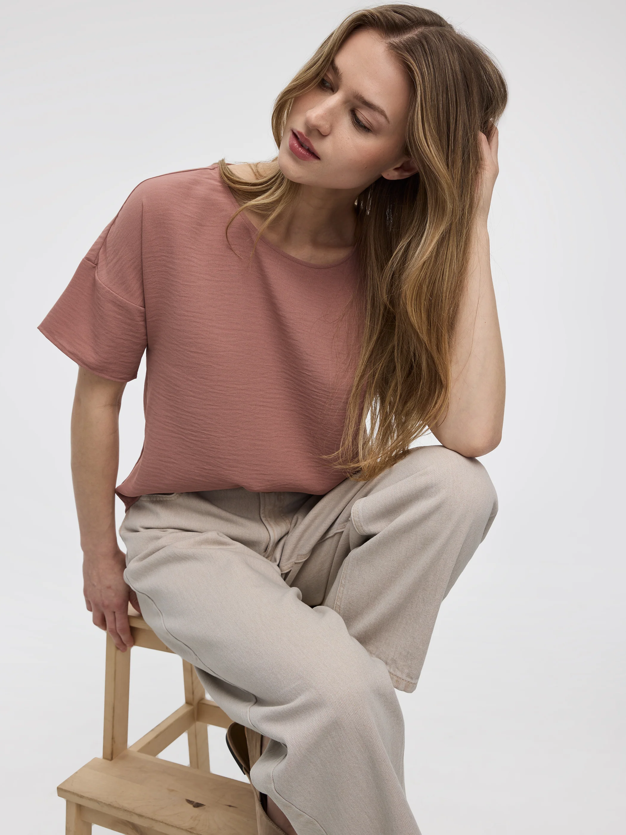 Crew-Neck T-Shirt Blouse - Image 20