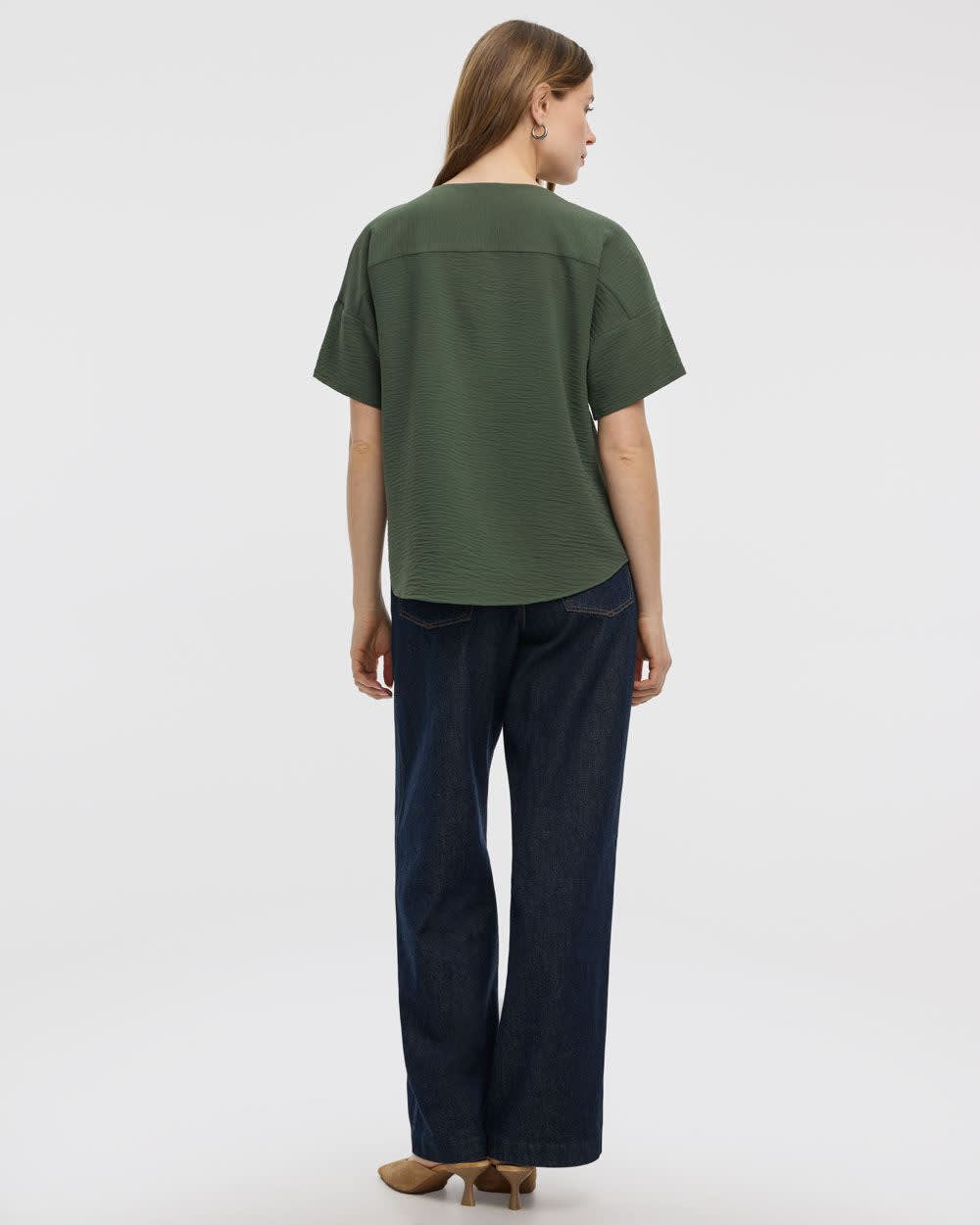 Crew-Neck T-Shirt Blouse - Image 6
