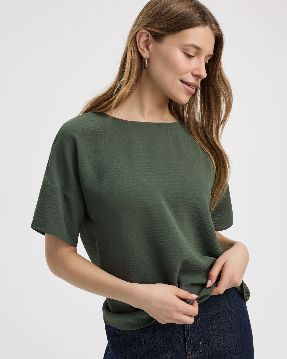 Crew-Neck T-Shirt Blouse - Image 7