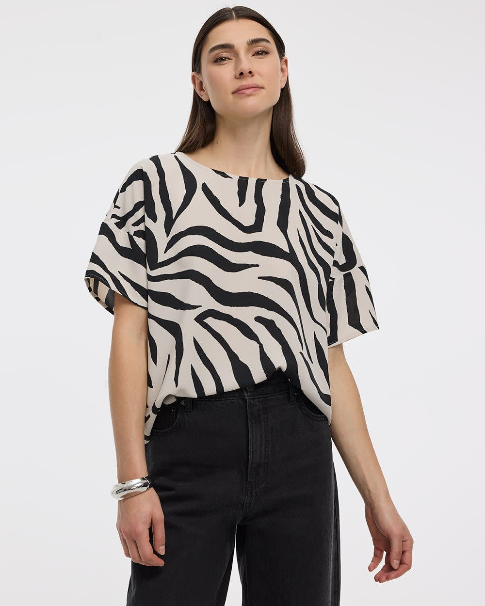 Crew-Neck T-Shirt Blouse - Image 9