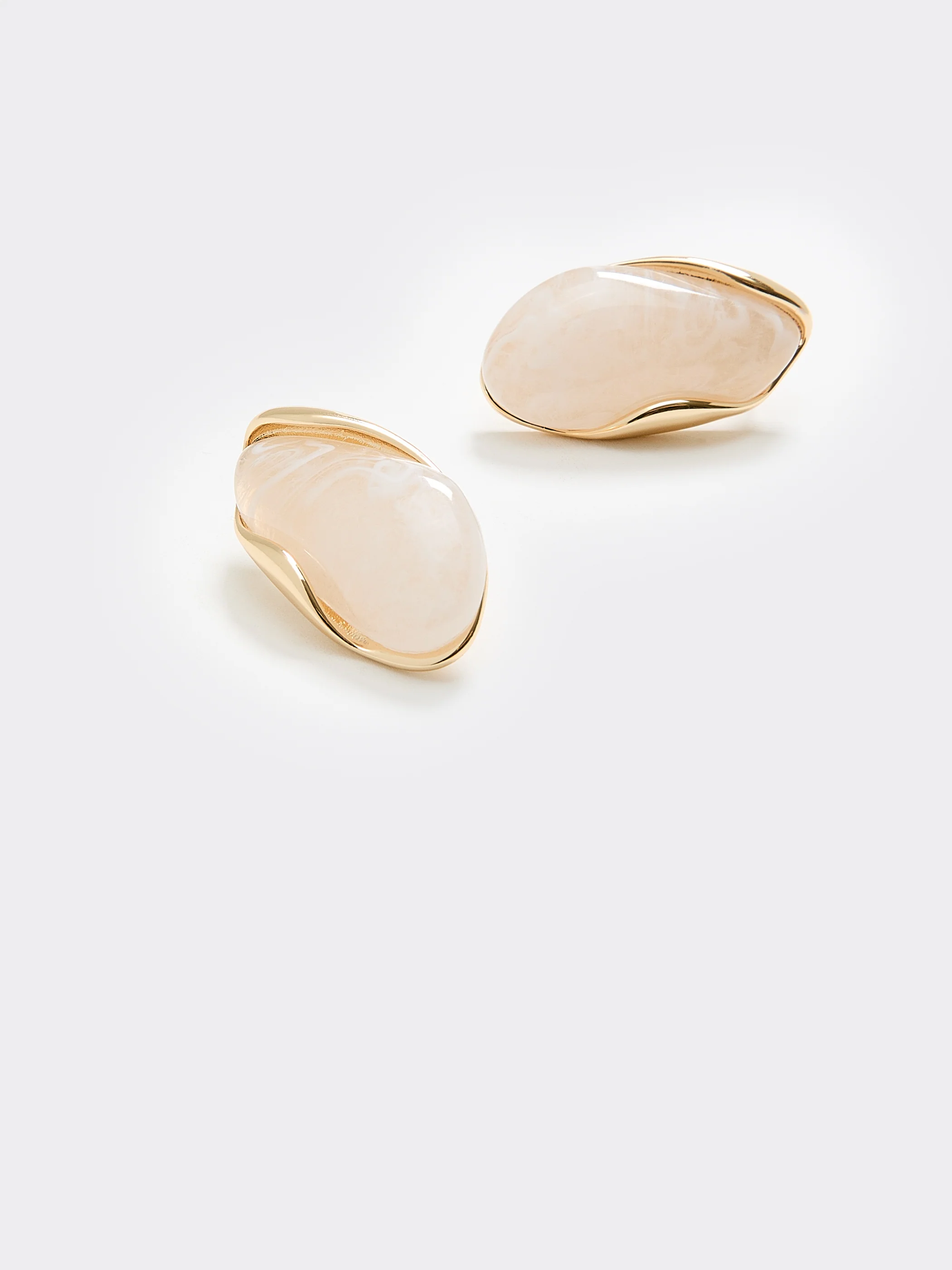 Earrings with Oval Resin Pieces - Image 3