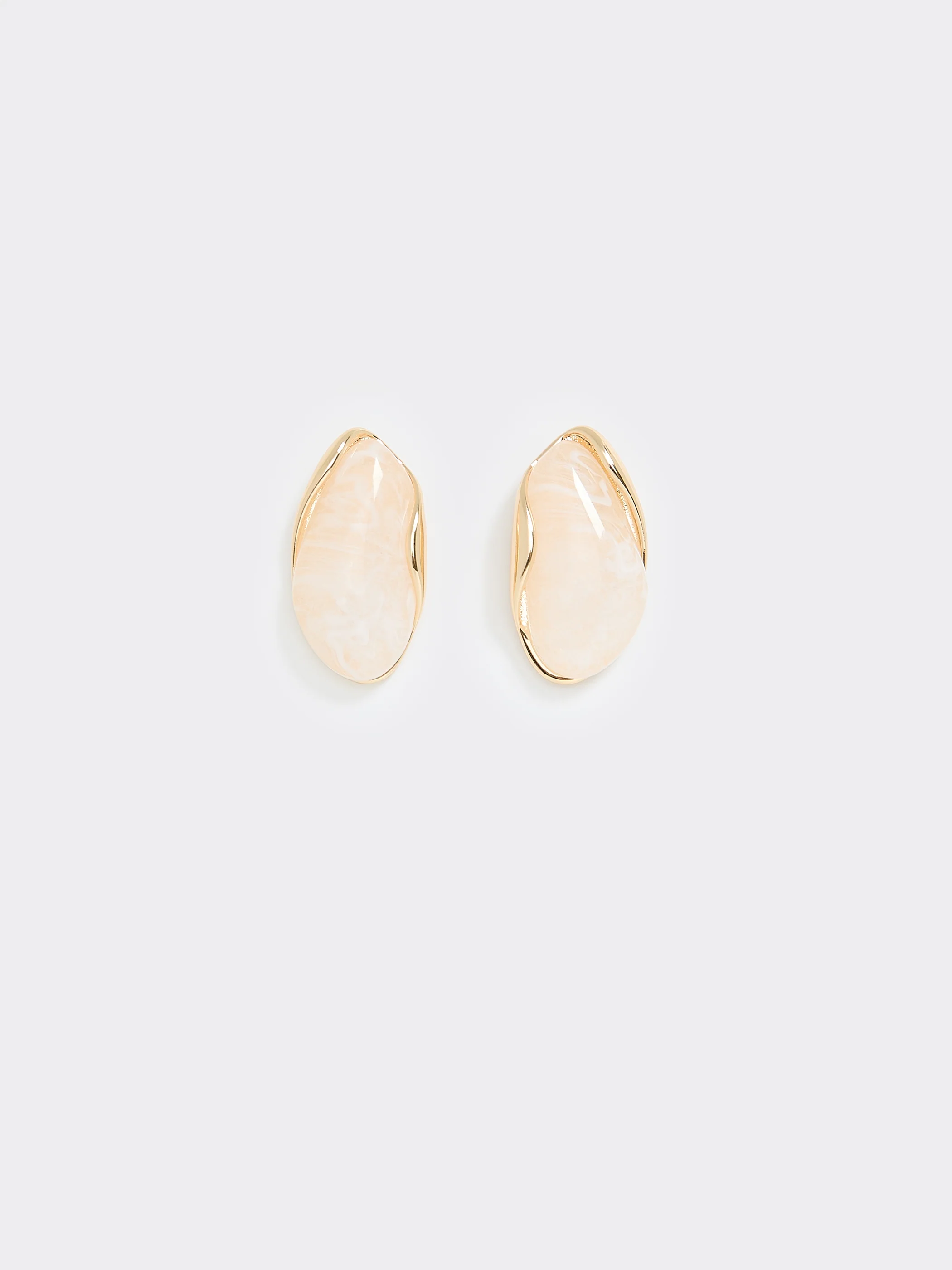 Earrings with Oval Resin Pieces - Image 4