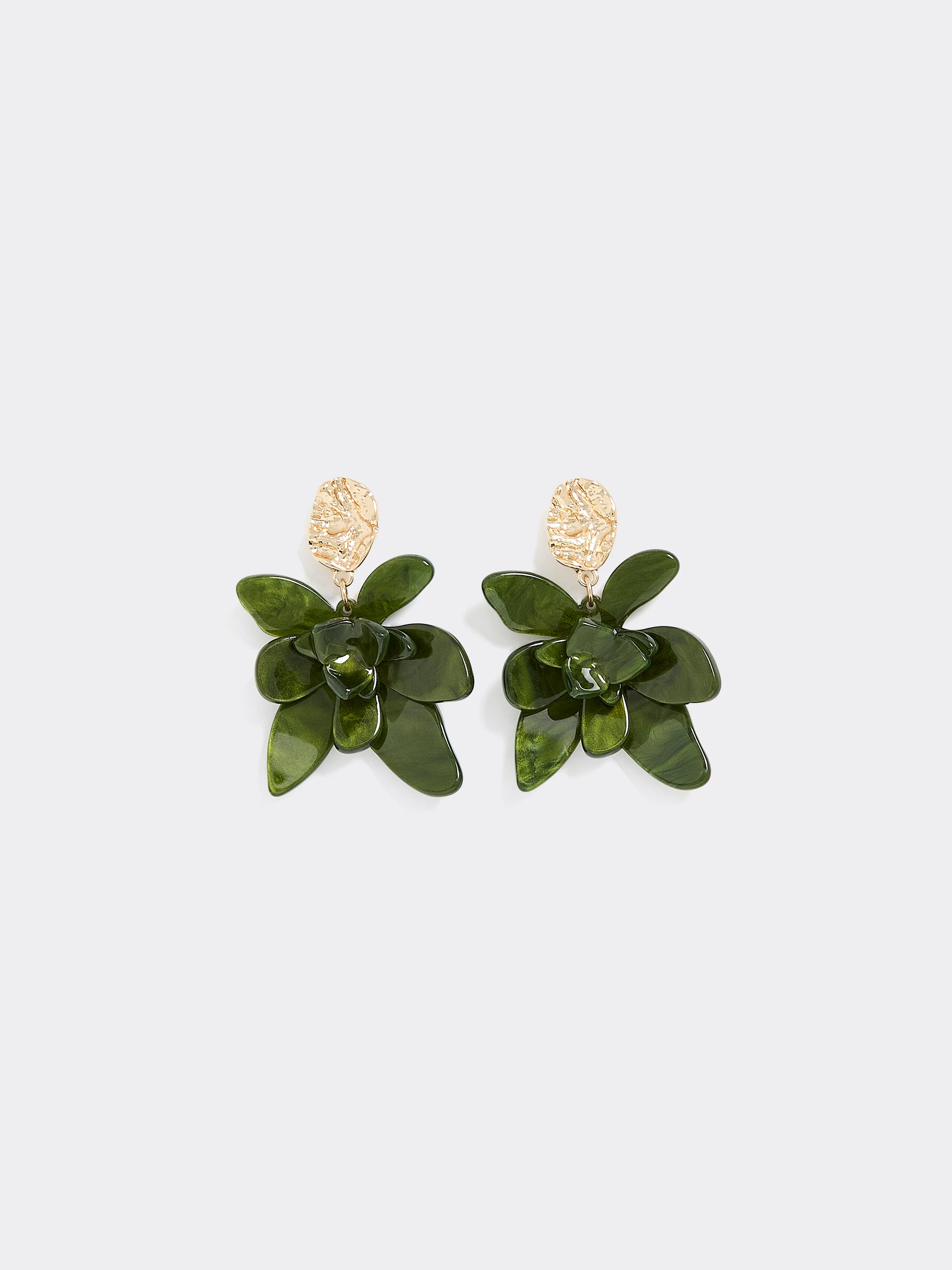 Earrings with Resin Flower Pendants - Image 2