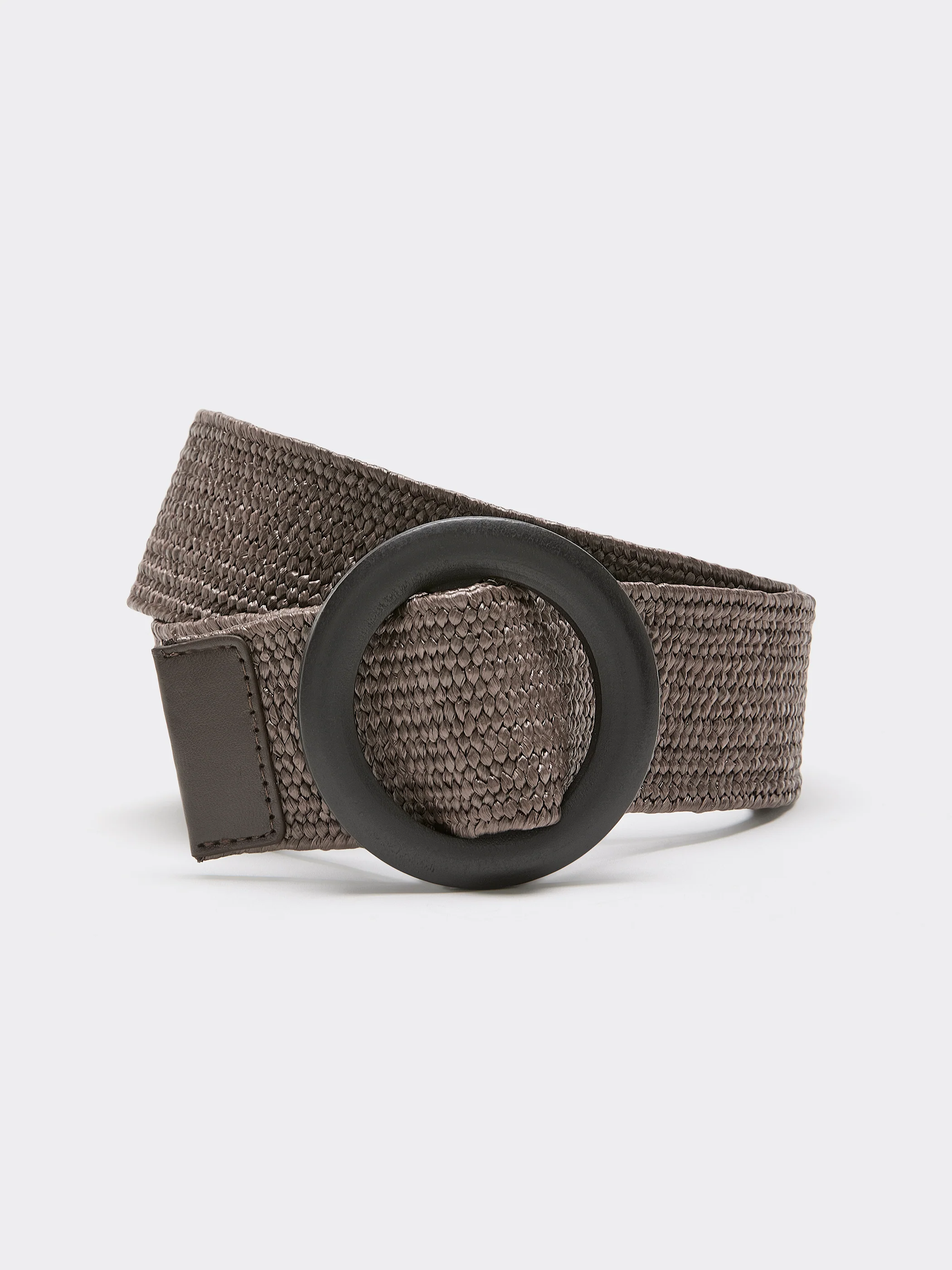 Elastic Straw Belt with Round Wooden Buckle - Image 7
