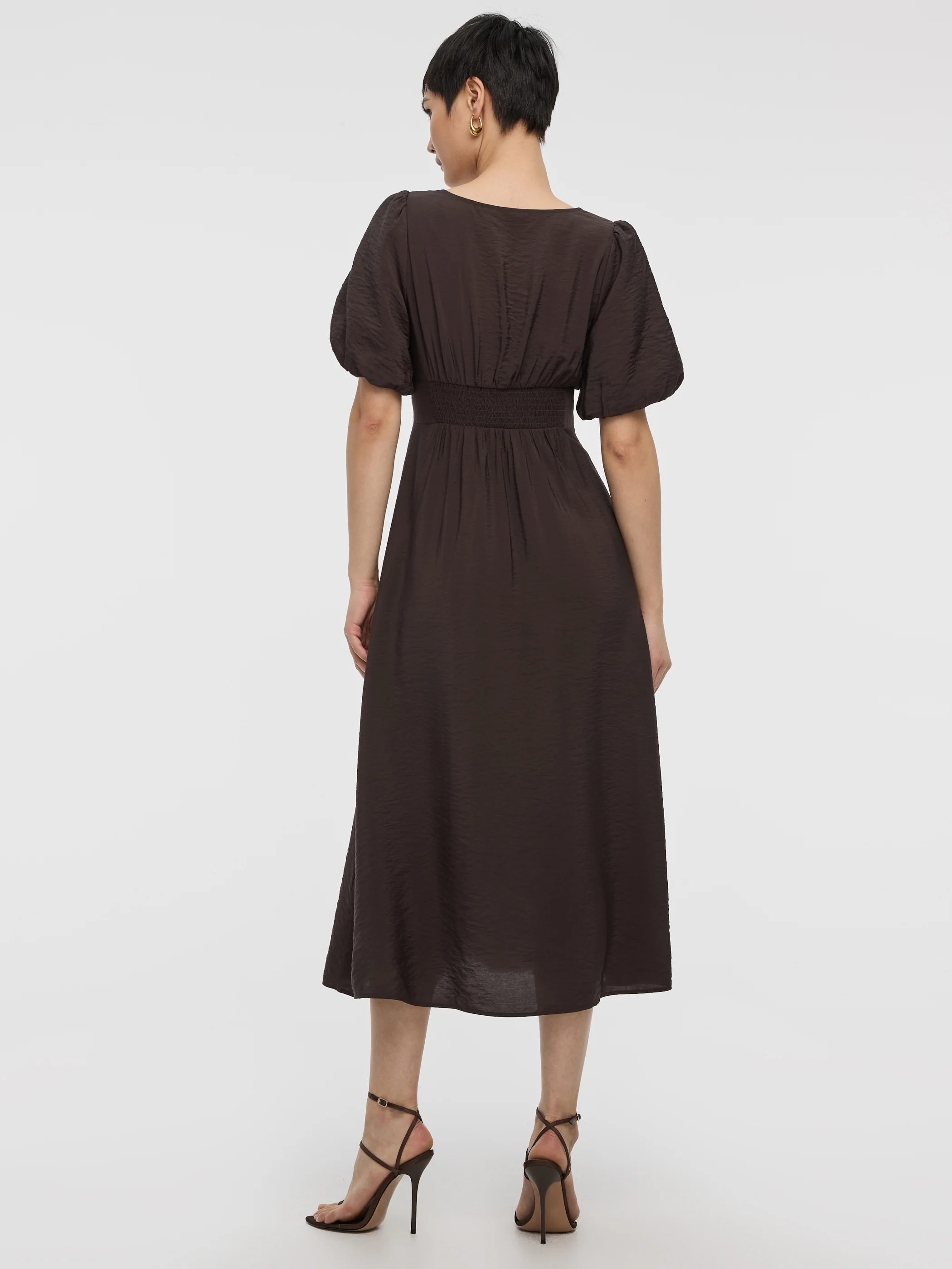 Elbow-Sleeve Maxi Dress with Cut-Out Detail - Image 3