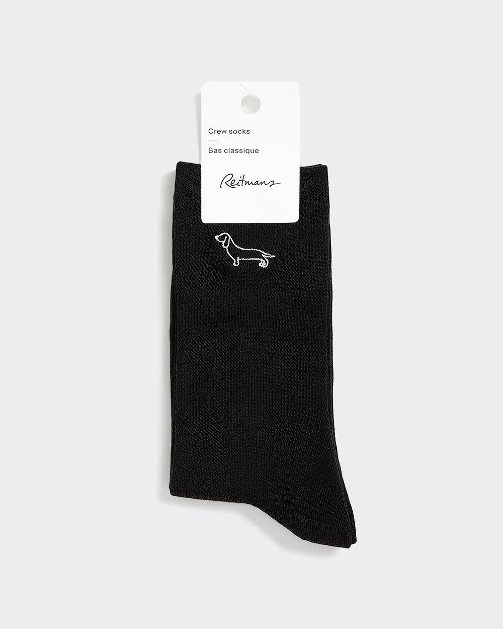 Embroidered Dog Crew Socks - Image 2