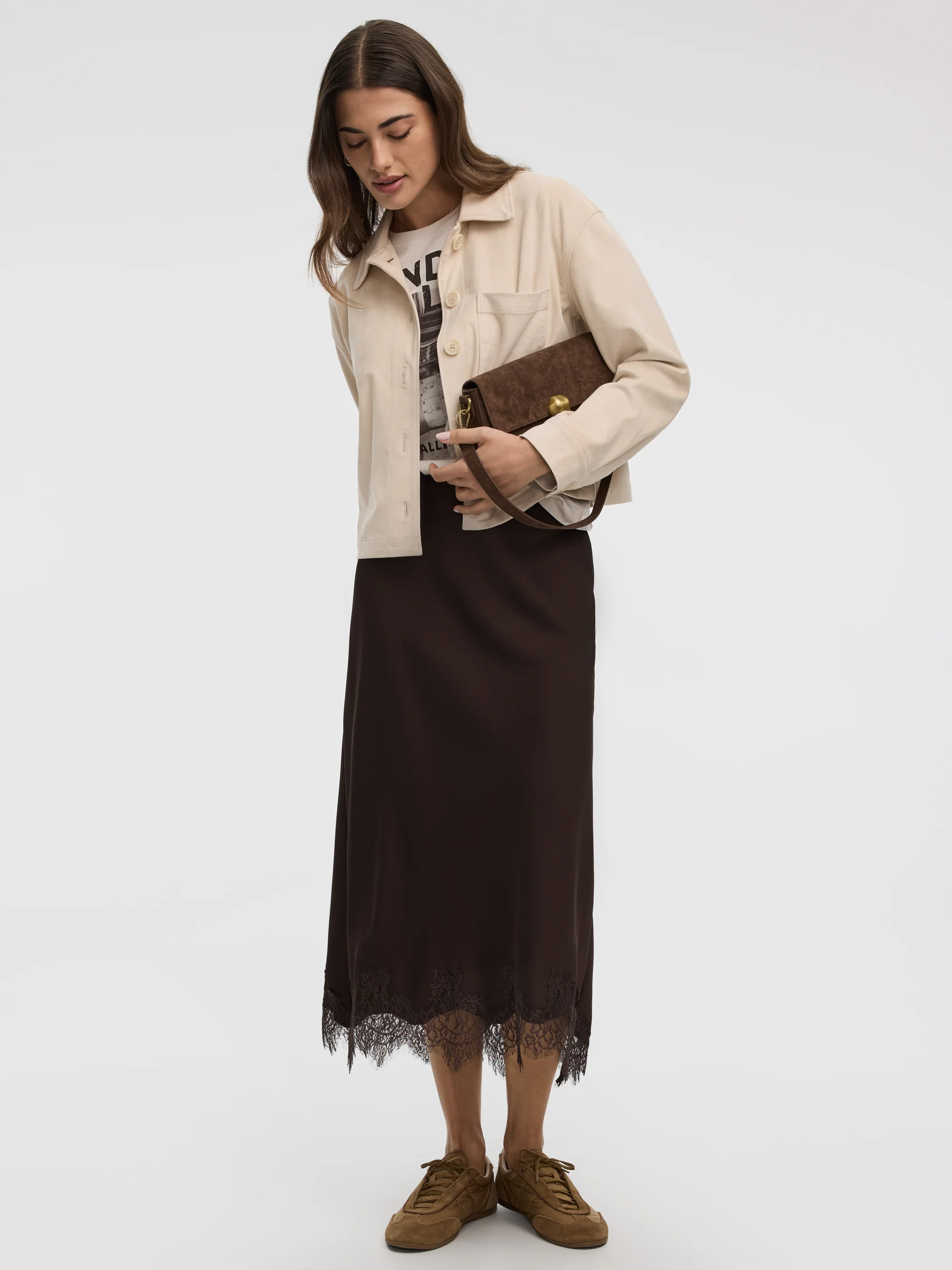Cropped Faux-Suede Jacket - Image 4