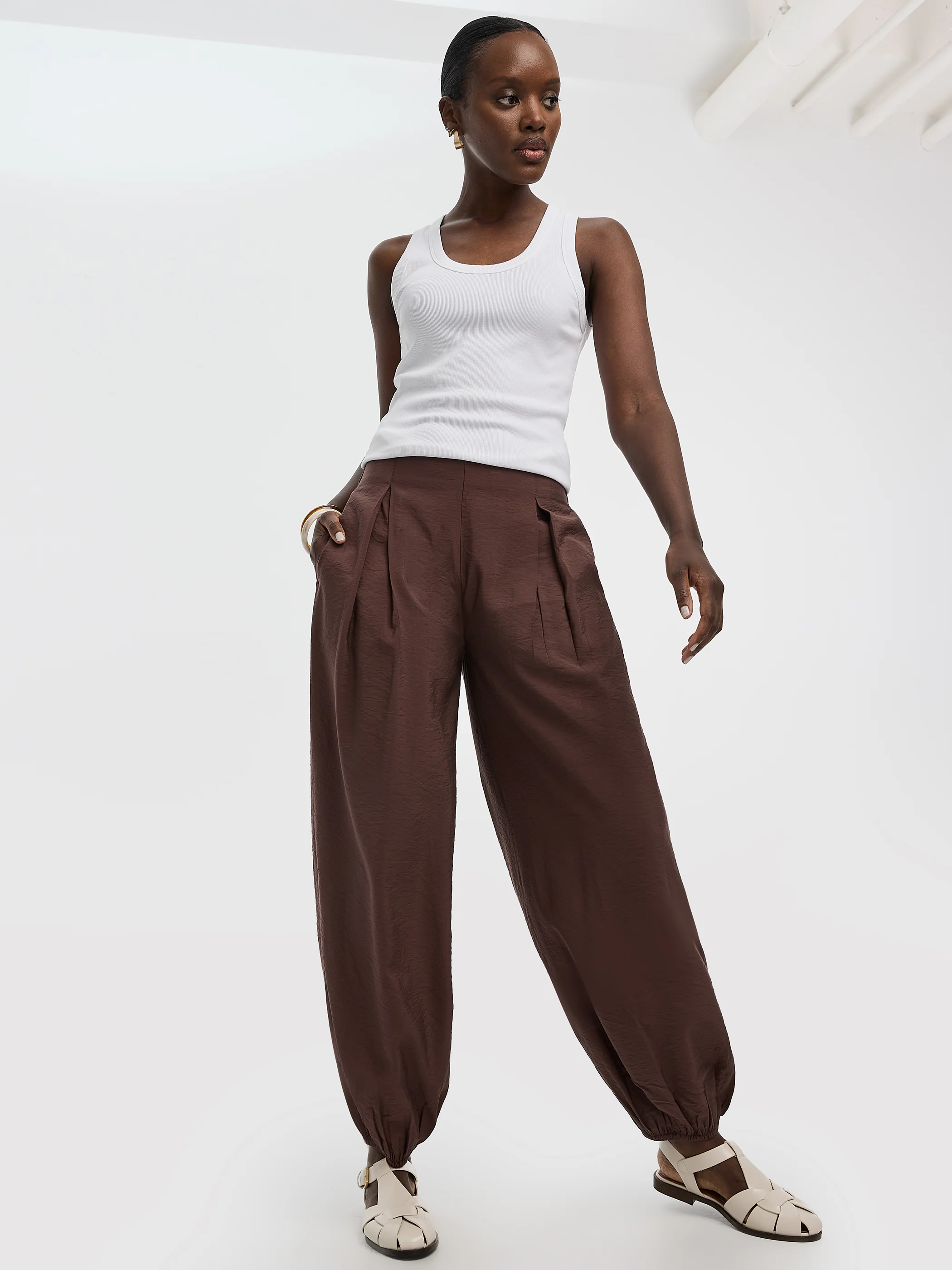 Balloon-Leg High-Rise Pull-On Pant - Image 10