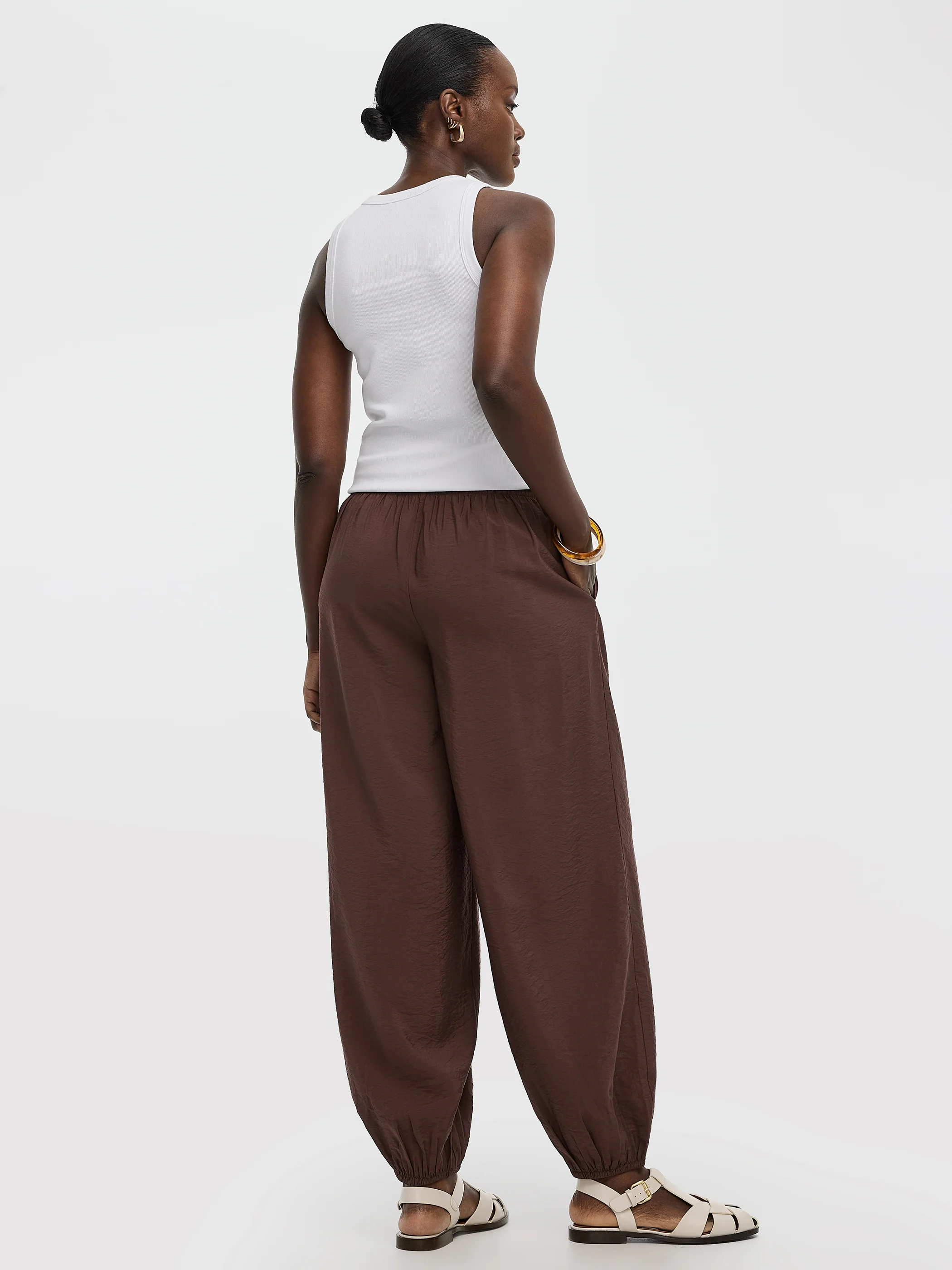Balloon-Leg High-Rise Pull-On Pant - Image 9