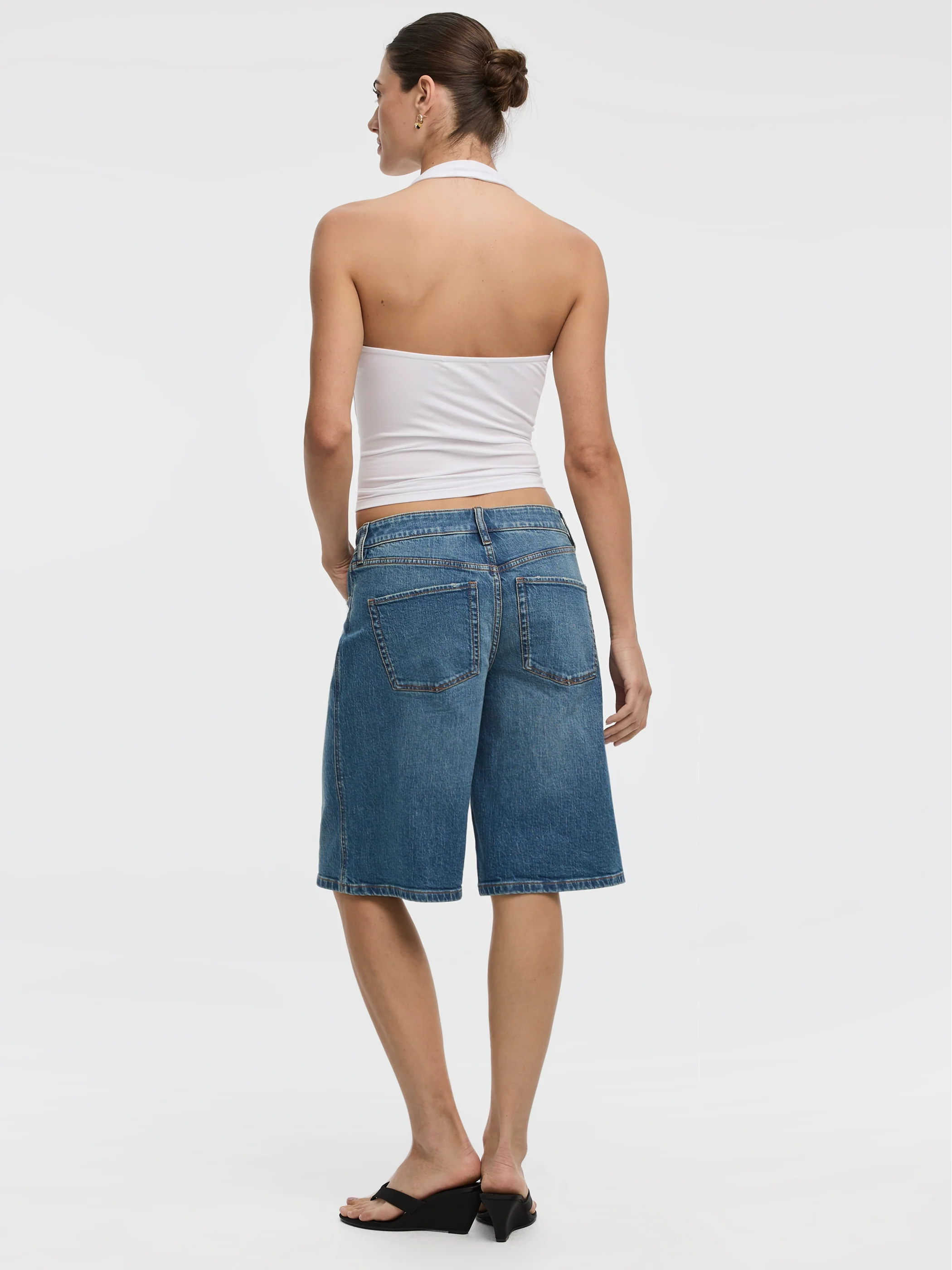 Mid-Rise Denim Bermuda - Image 3
