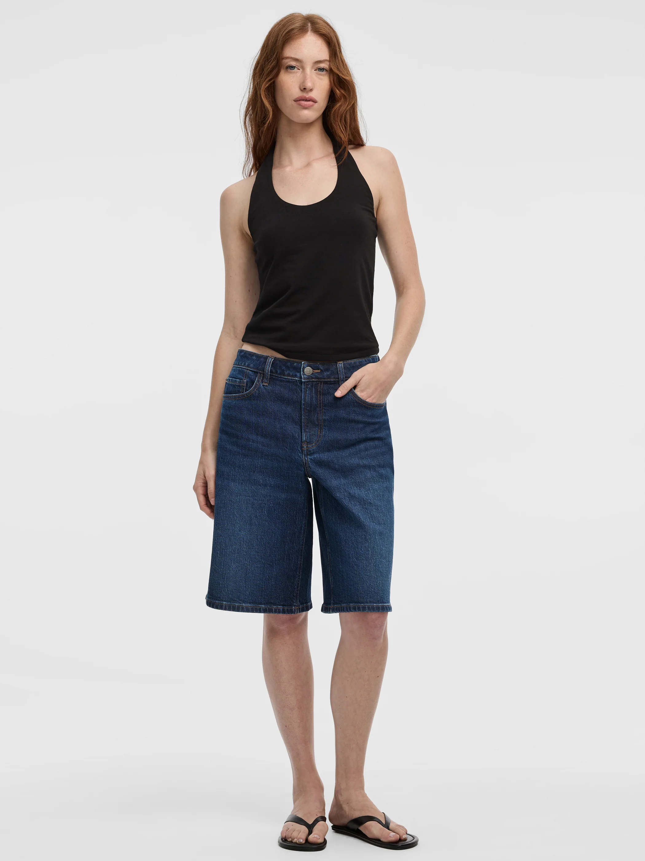 Mid-Rise Denim Bermuda - Image 5